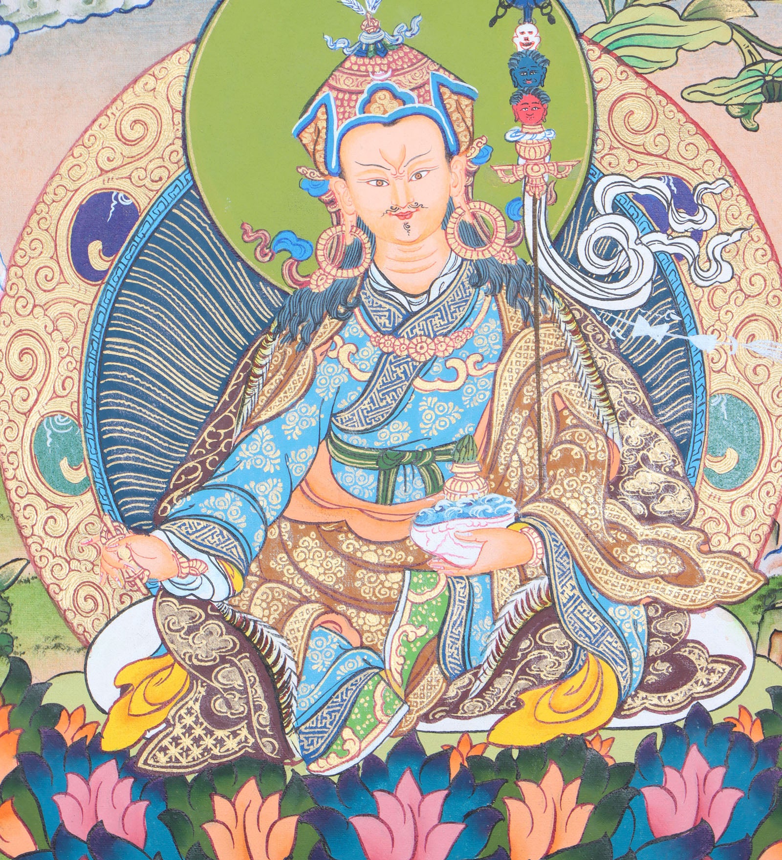 Guru thangka painting is a masterpiece that reflects the beauty and wisdom of the Himalayan culture.