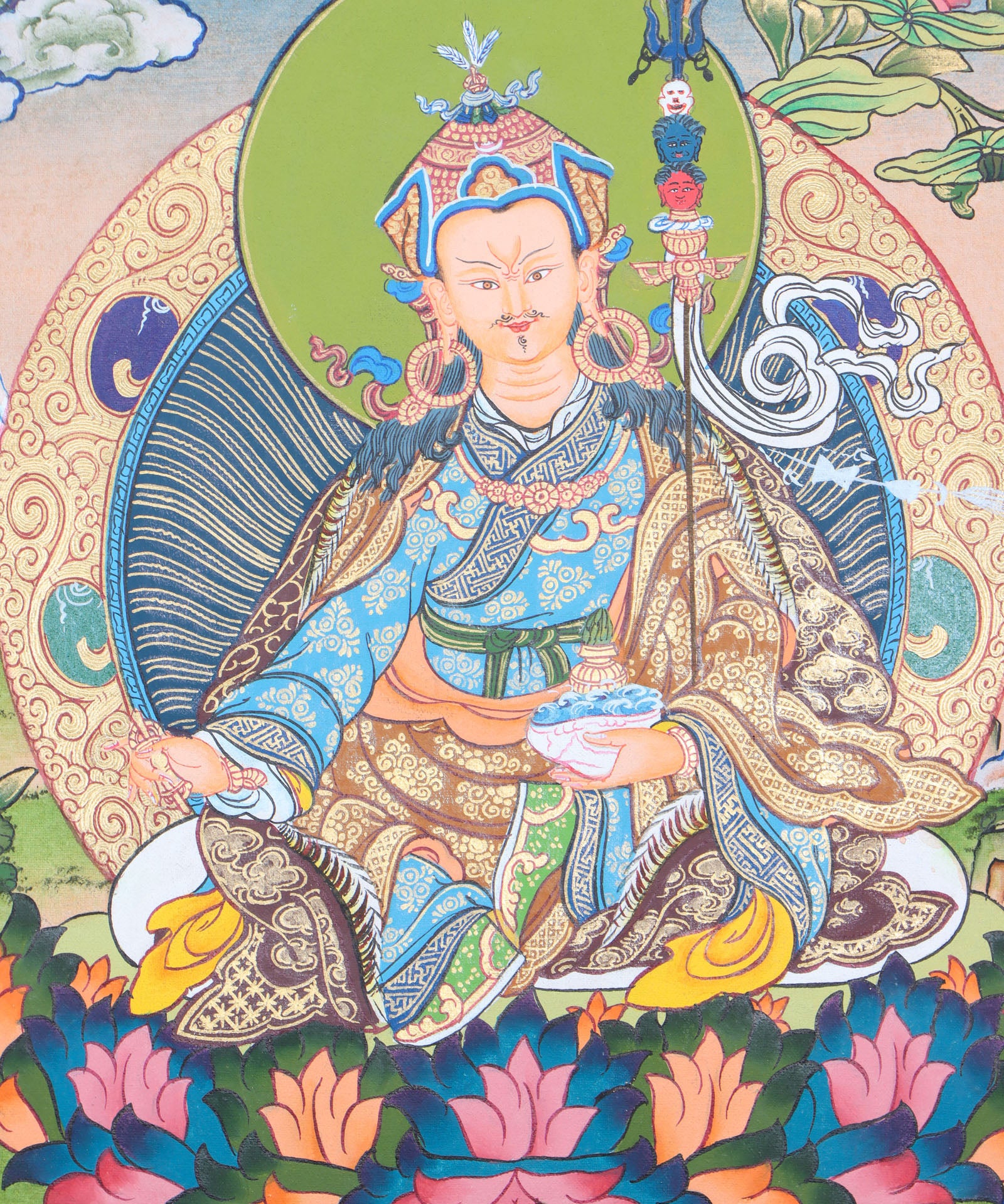 Guru thangka painting is a masterpiece that reflects the beauty and wisdom of the Himalayan culture.