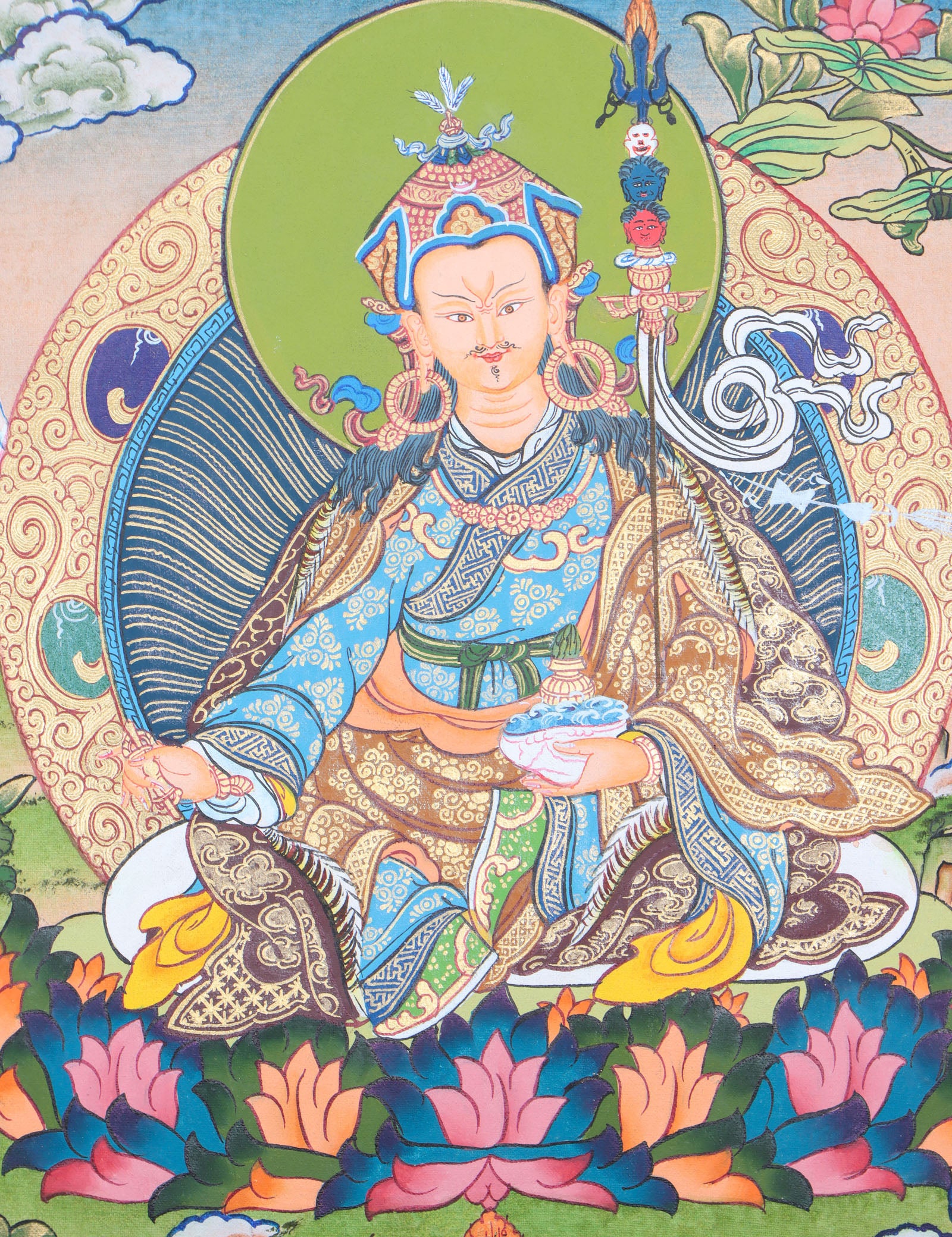 Guru thangka painting is a masterpiece that reflects the beauty and wisdom of the Himalayan culture.