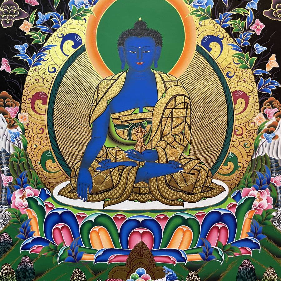 Handpainted Medicine Buddha Thangka Painting