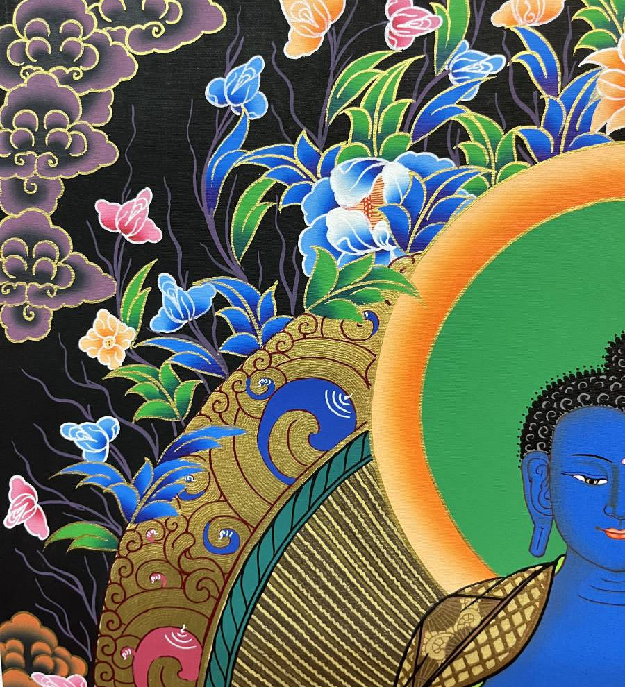 Handpainted Medicine Buddha Thangka Painting