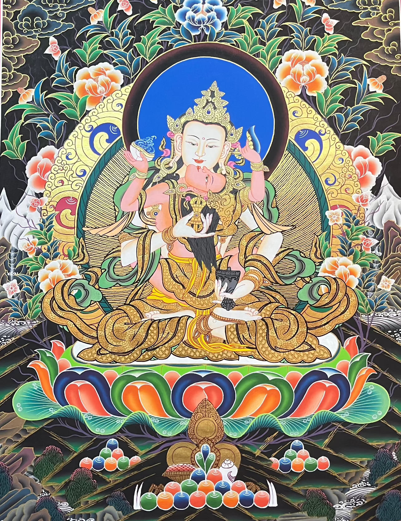  Vajrasattva Shakti Thangka Painting