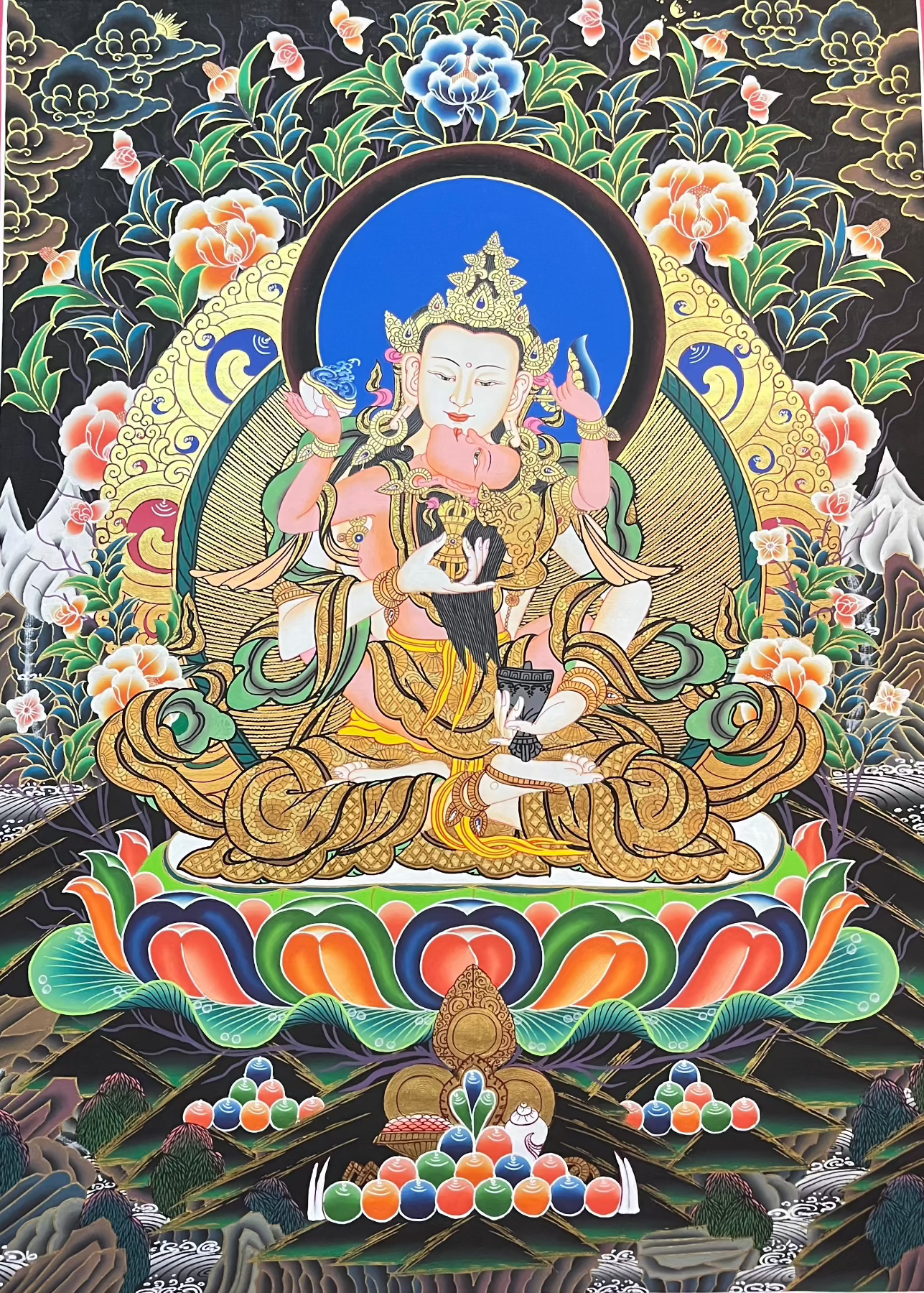  Vajrasattva Shakti Thangka Painting