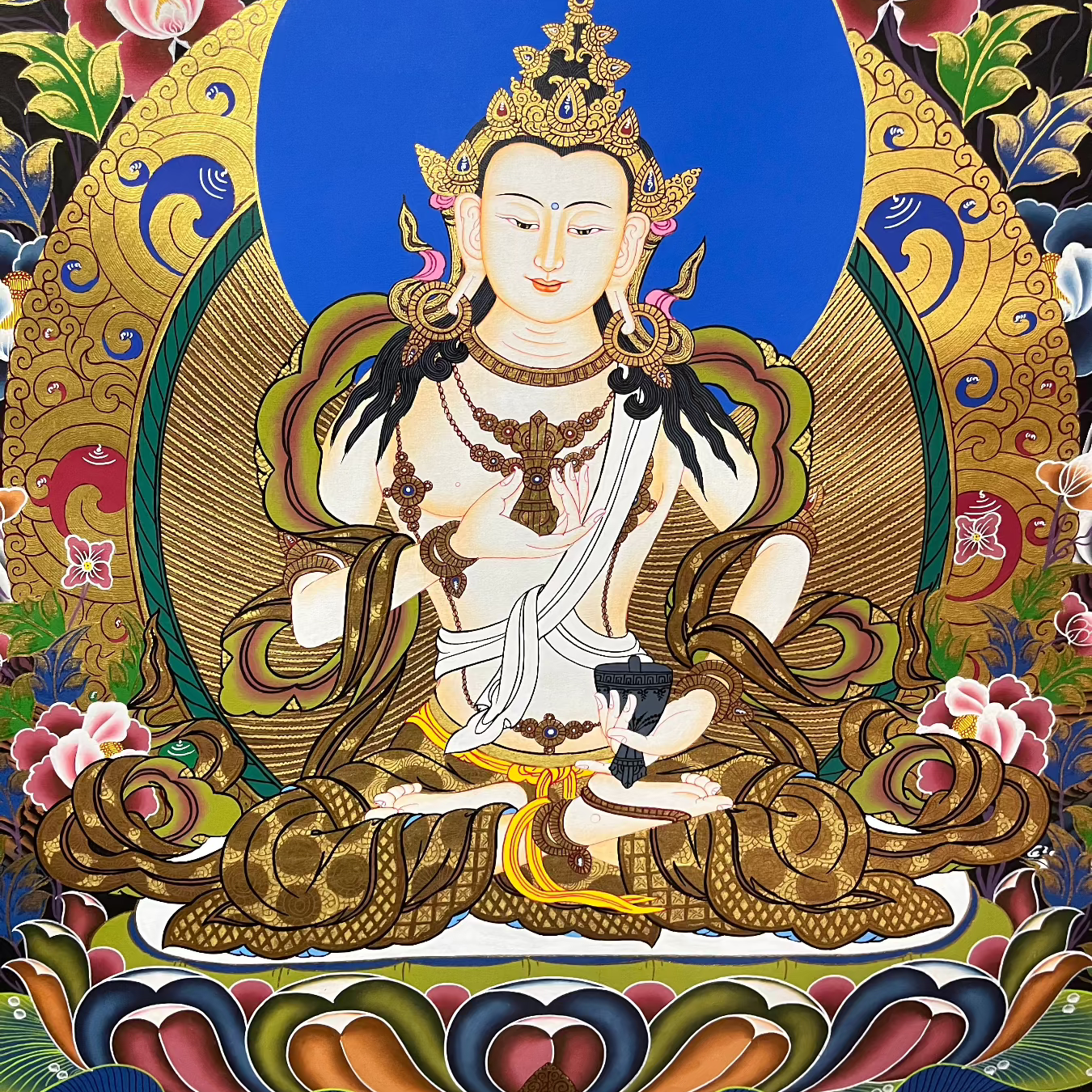 Vajrasattva Thangka - Handpainted Art