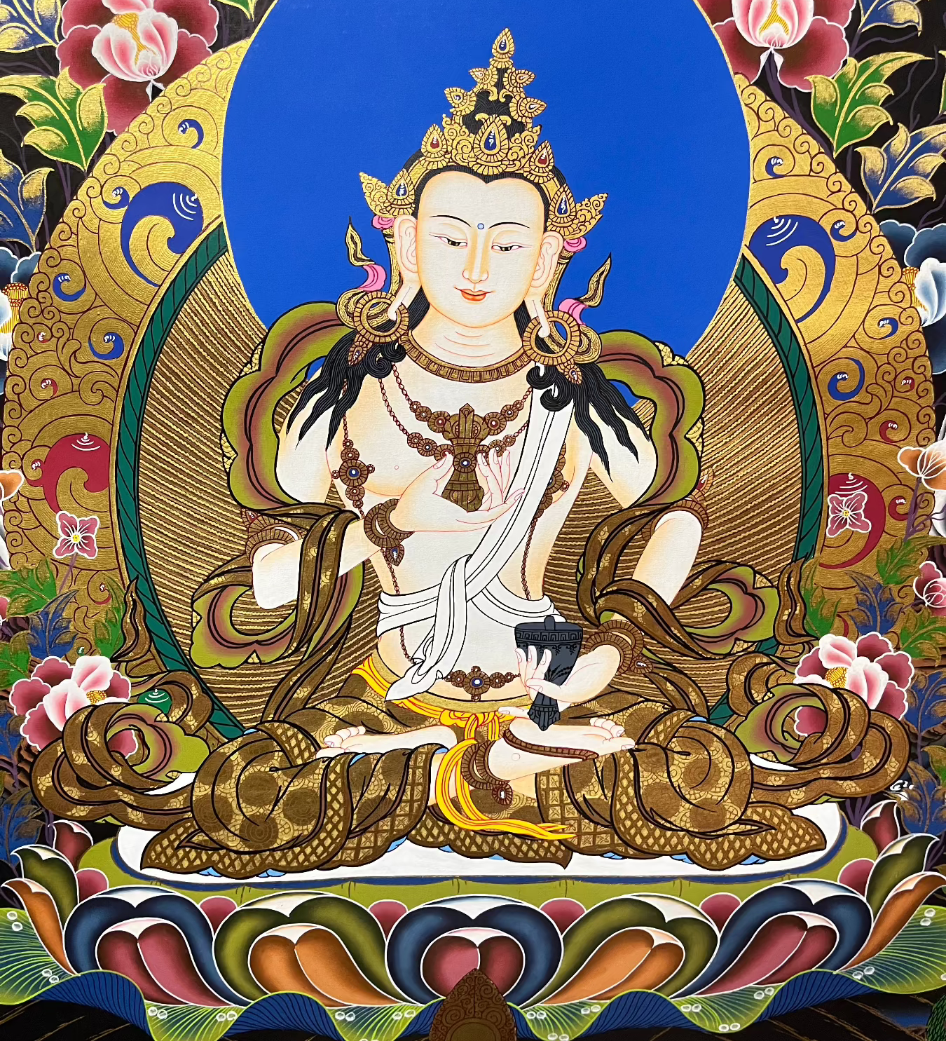 Vajrasattva Thangka - Handpainted Art