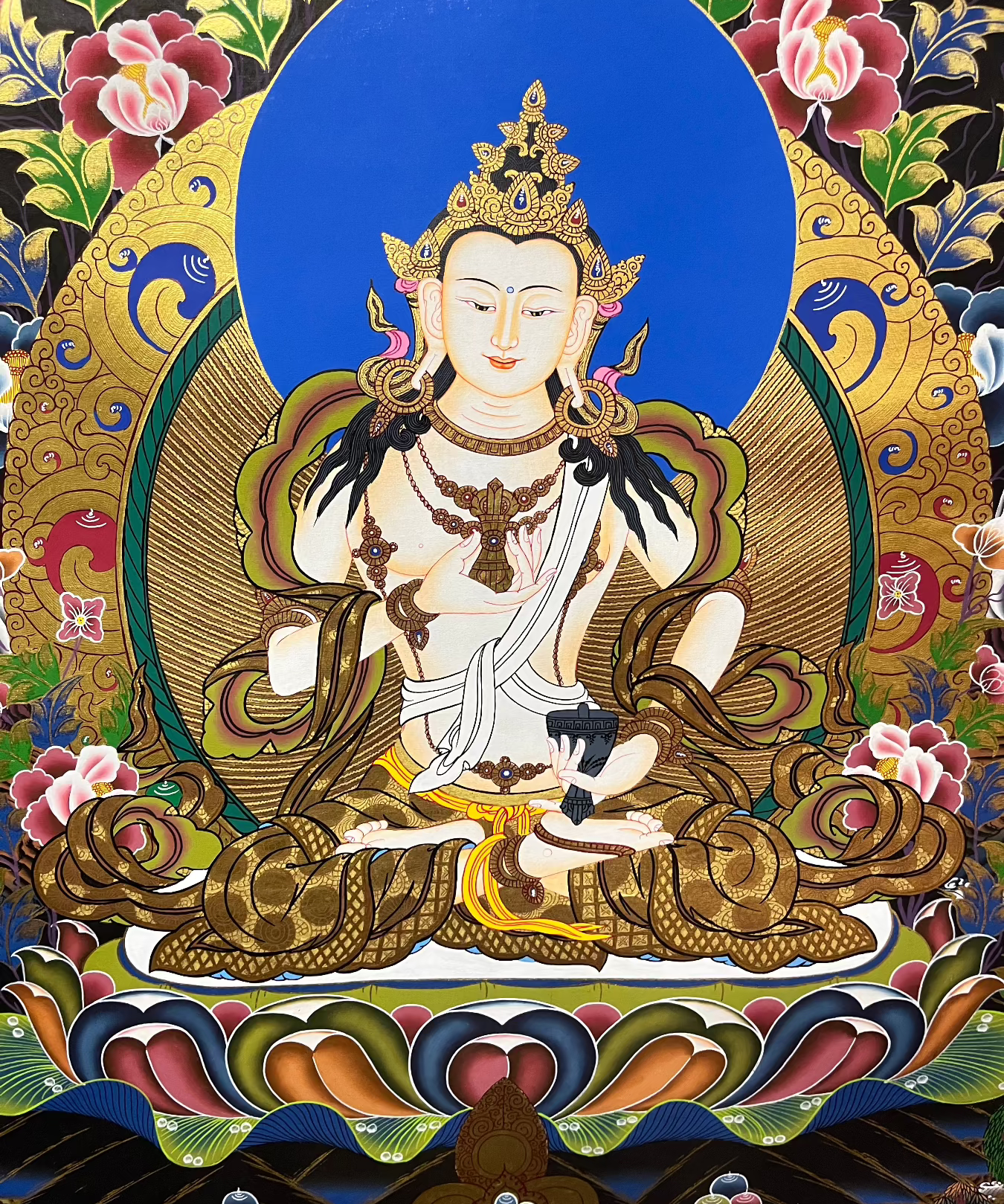 Vajrasattva Thangka - Handpainted Art