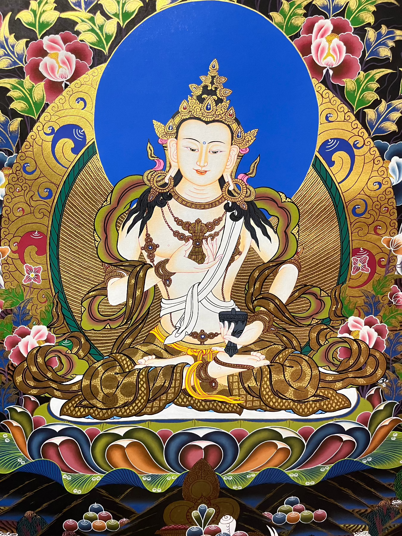 Vajrasattva Thangka - Handpainted Art