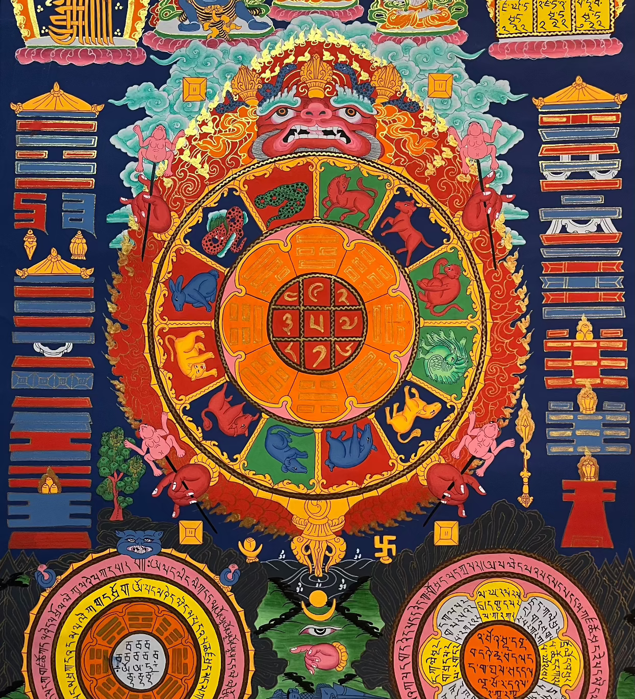  Tibetan Astrology Calendar - Handpainted Art