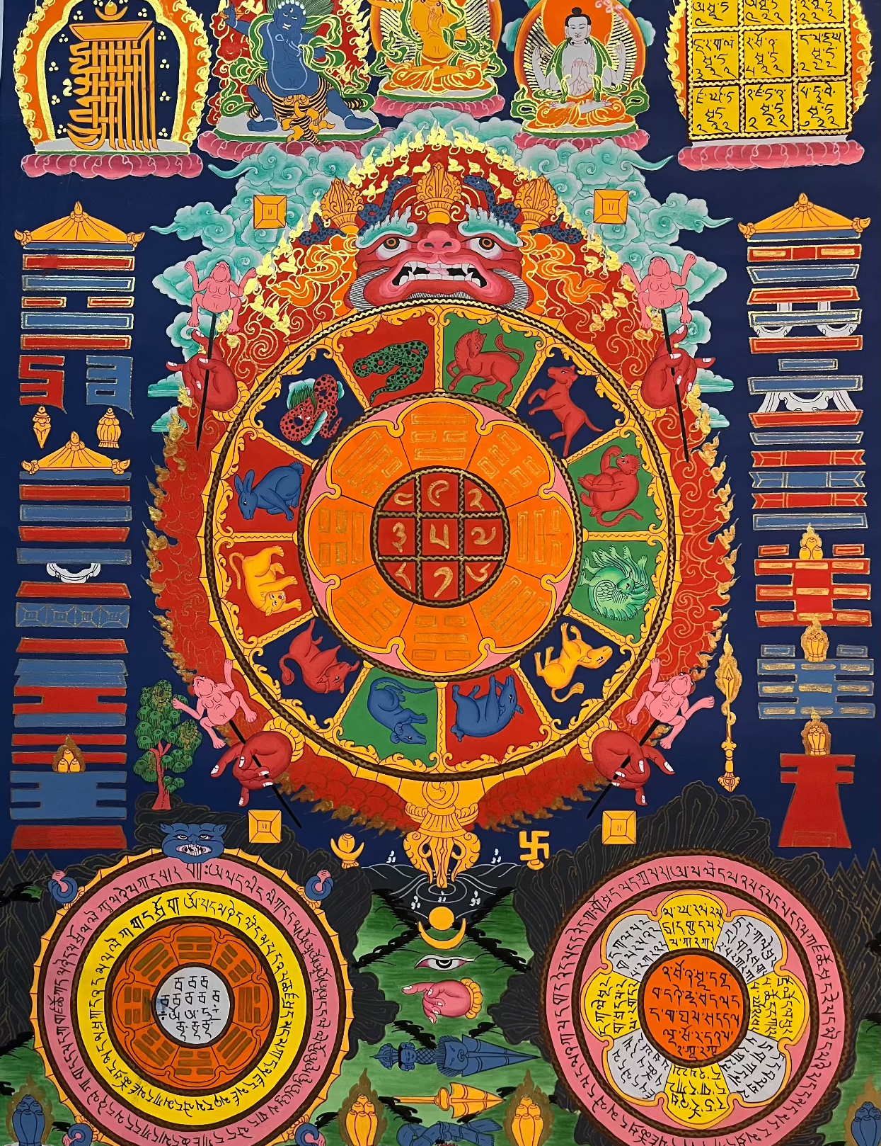  Tibetan Astrology Calendar - Handpainted Art