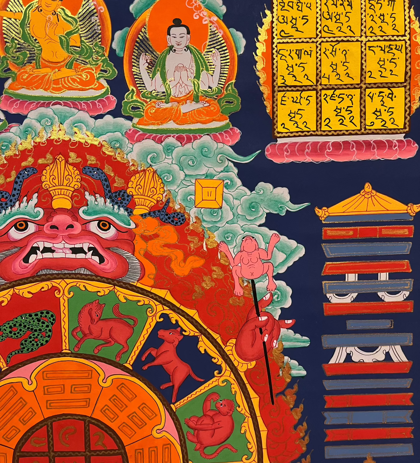  Tibetan Astrology Calendar - Handpainted Art