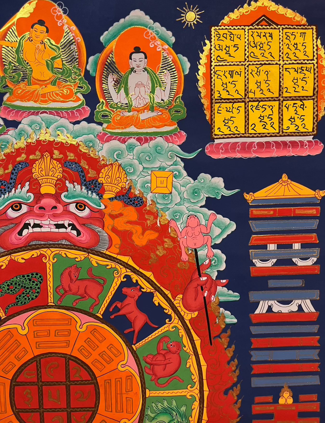  Tibetan Astrology Calendar - Handpainted Art