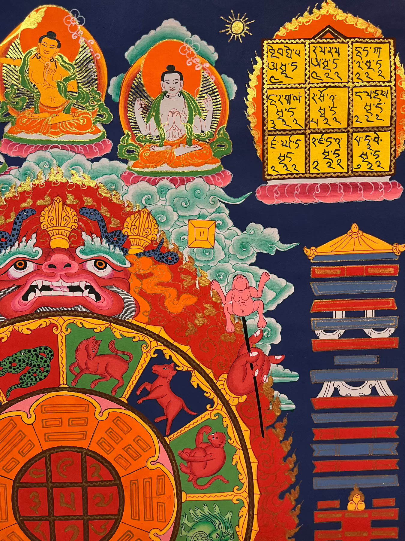  Tibetan Astrology Calendar - Handpainted Art