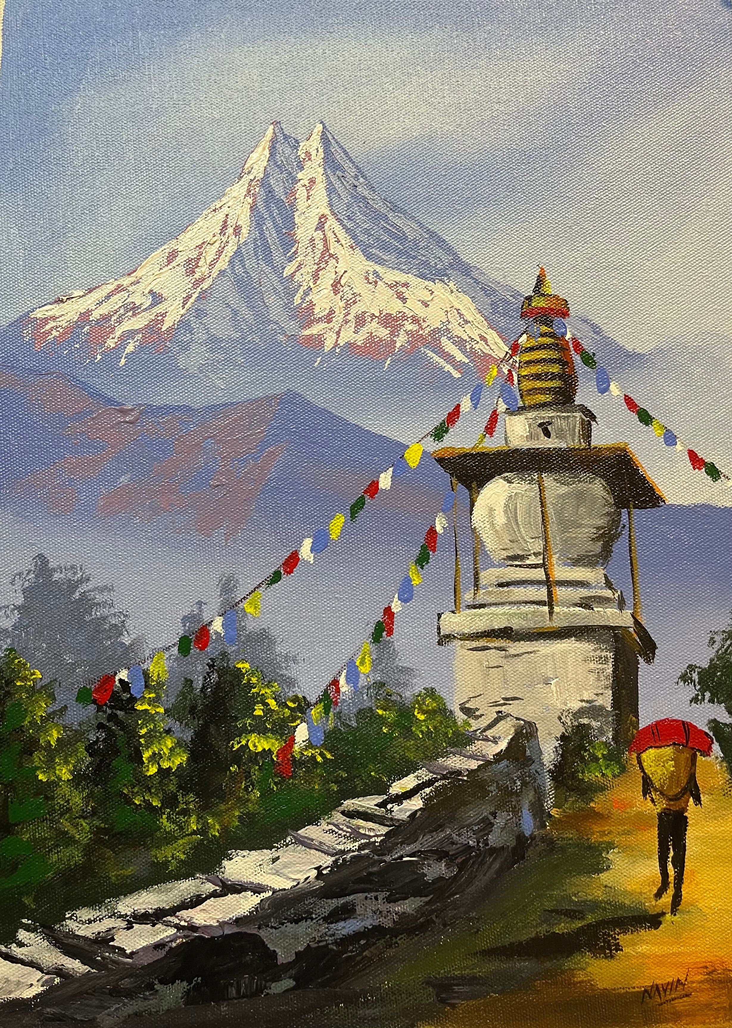 Mount Machapuchare Oil Painting