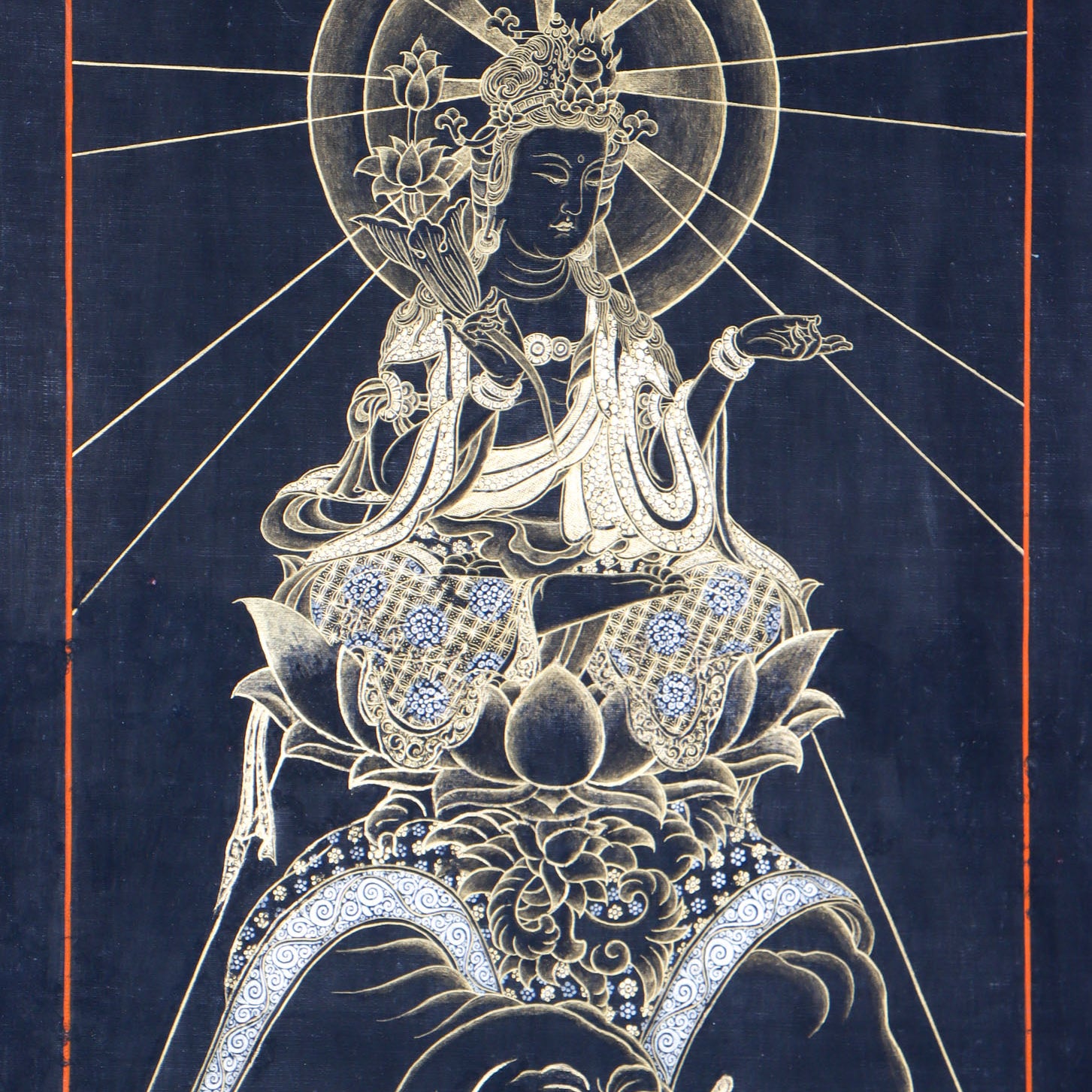 Japanese Buddha Thangka Painting for wall decor.