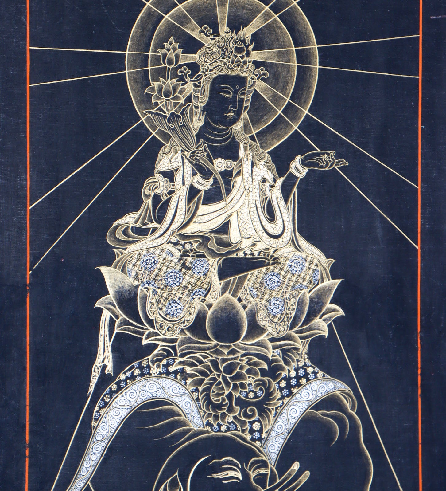 Japanese Buddha Thangka Painting for wall decor.