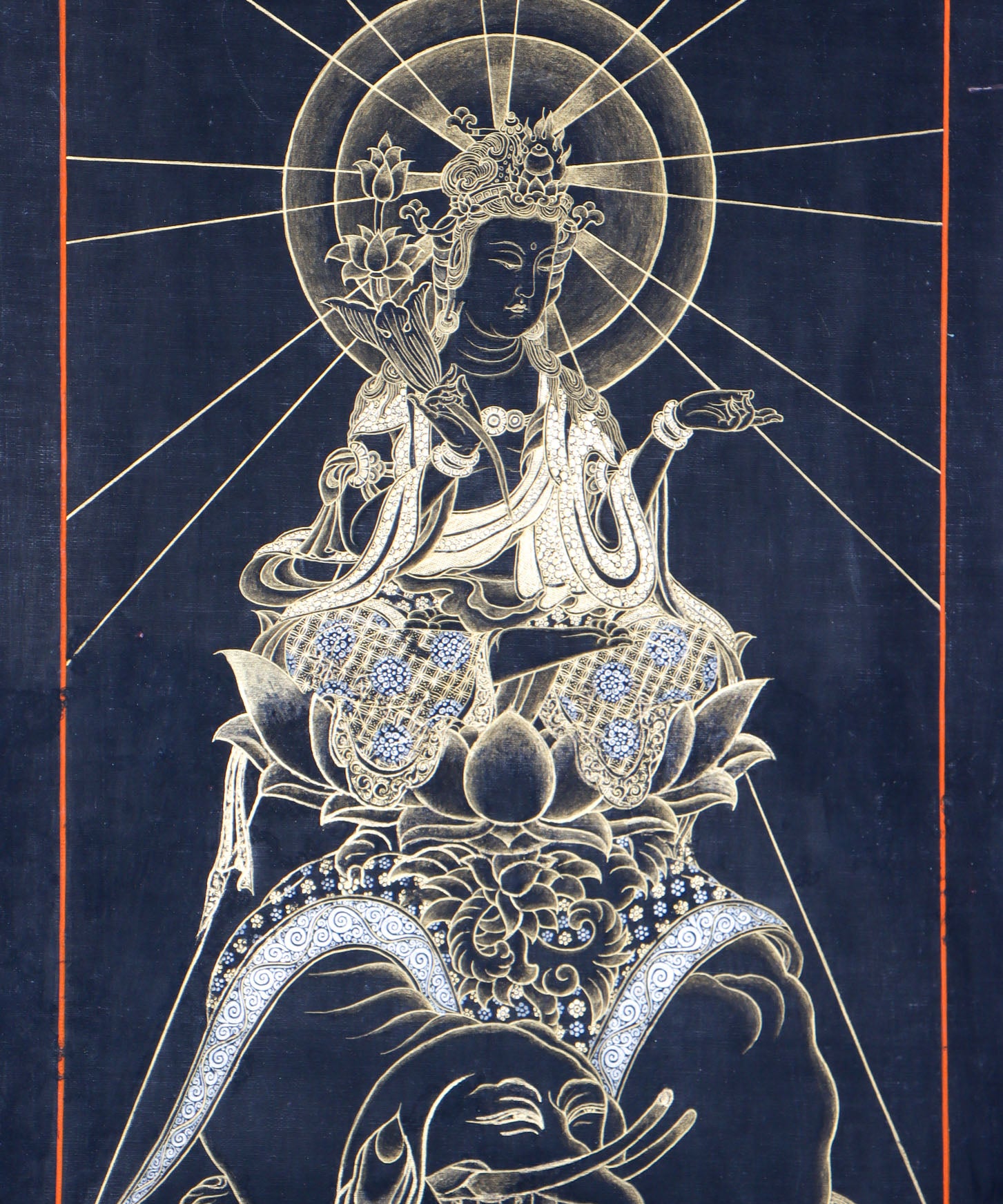 Japanese Buddha Thangka Painting for wall decor.