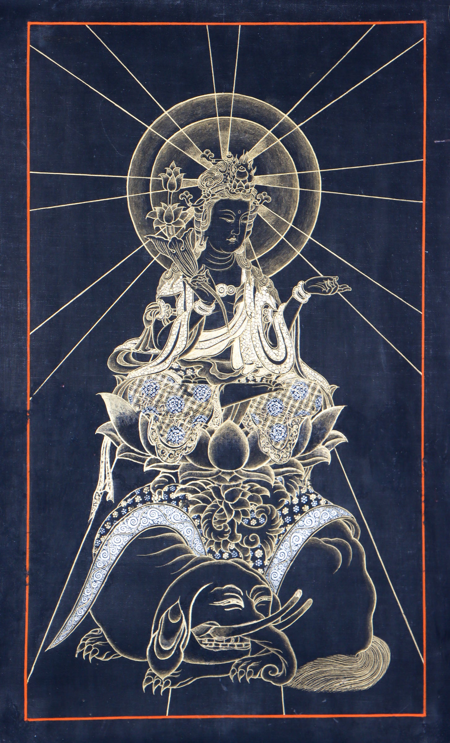 Japanese Buddha Thangka Painting for wall decor.