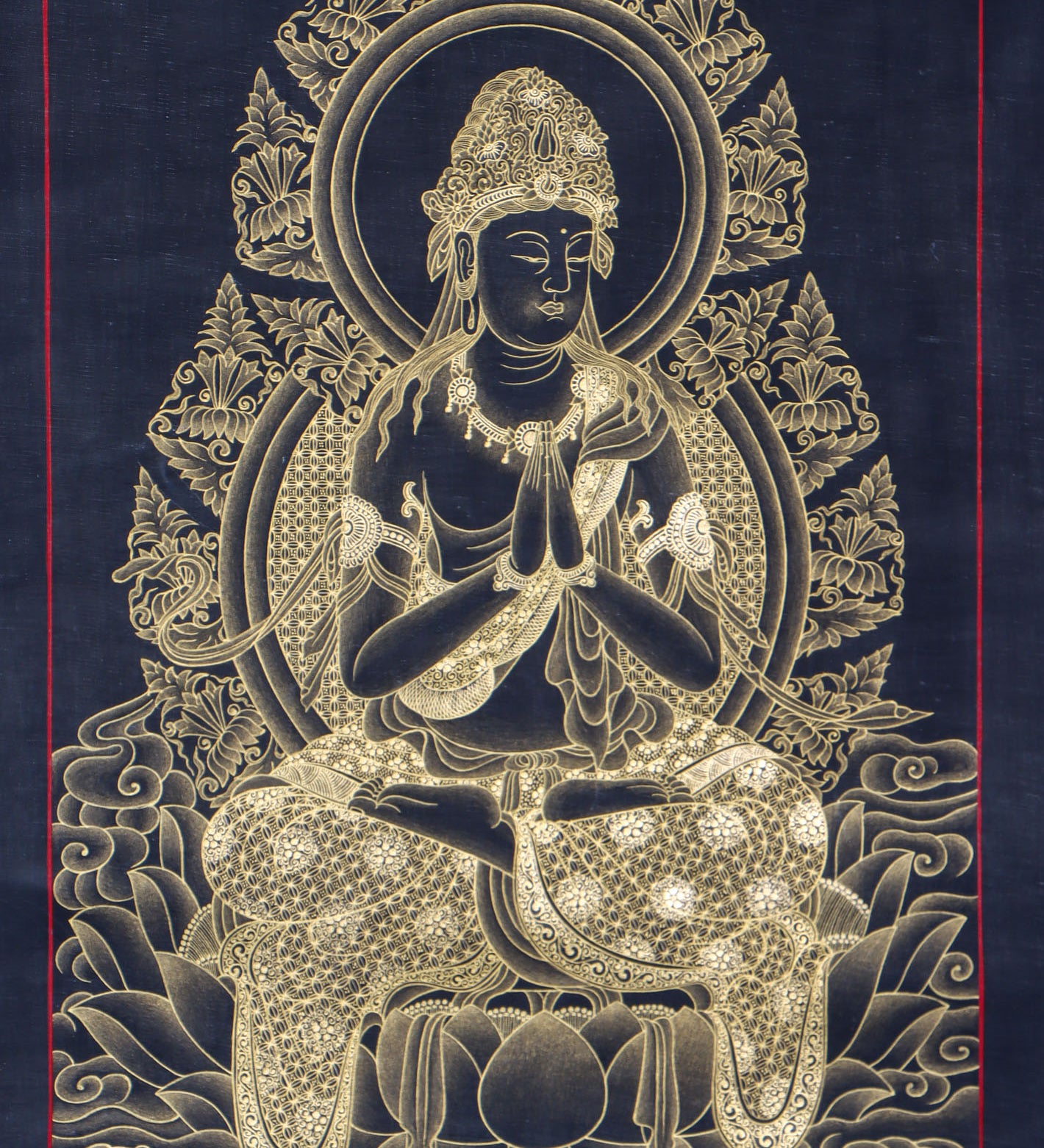 Japanese Buddha Thangka Painting for wall decor.