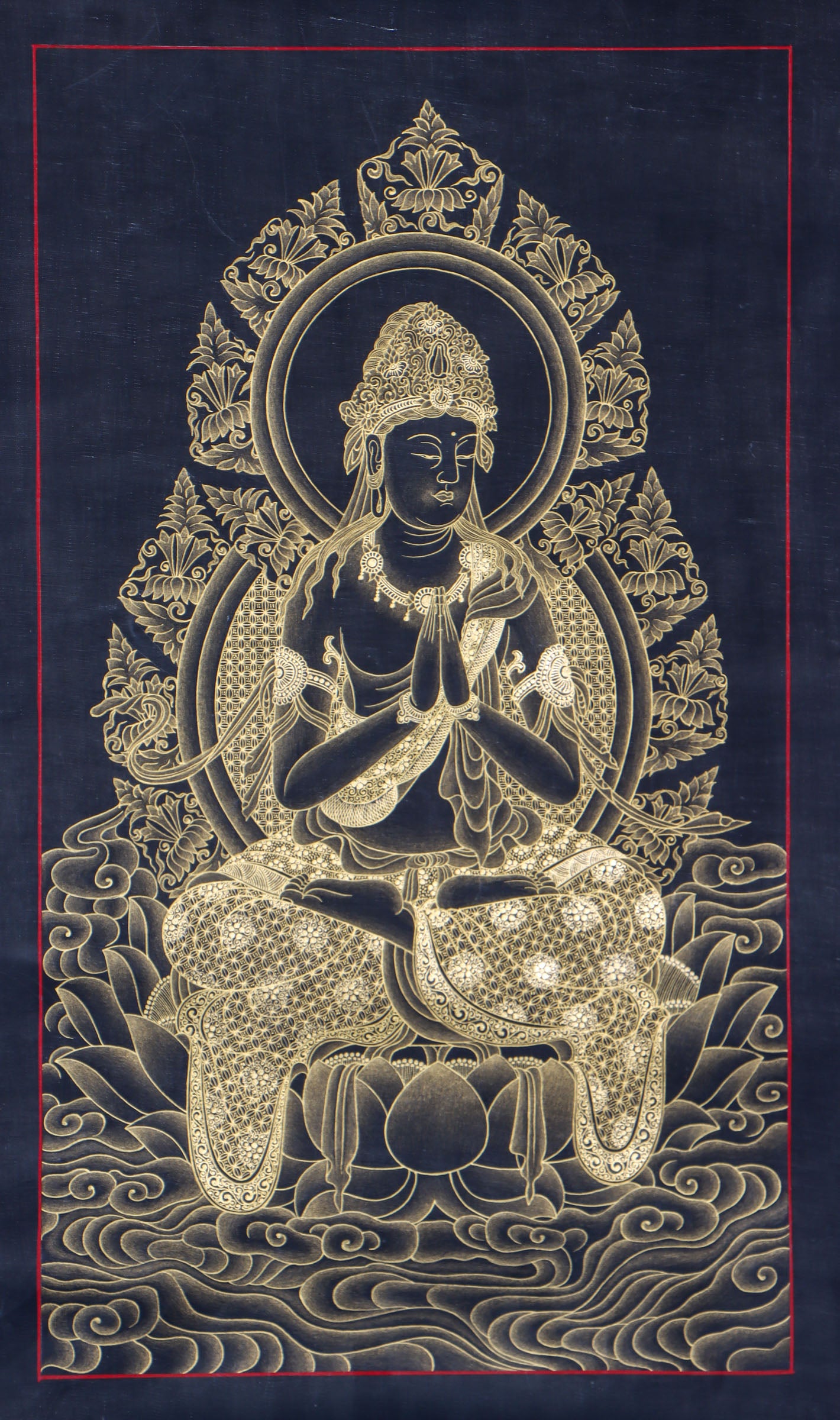 Japanese Buddha Thangka Painting for wall decor.