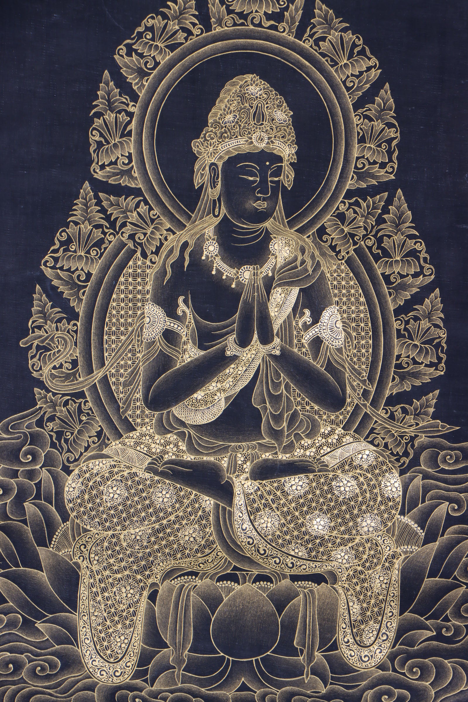 Japanese Buddha Thangka Painting for wall decor.