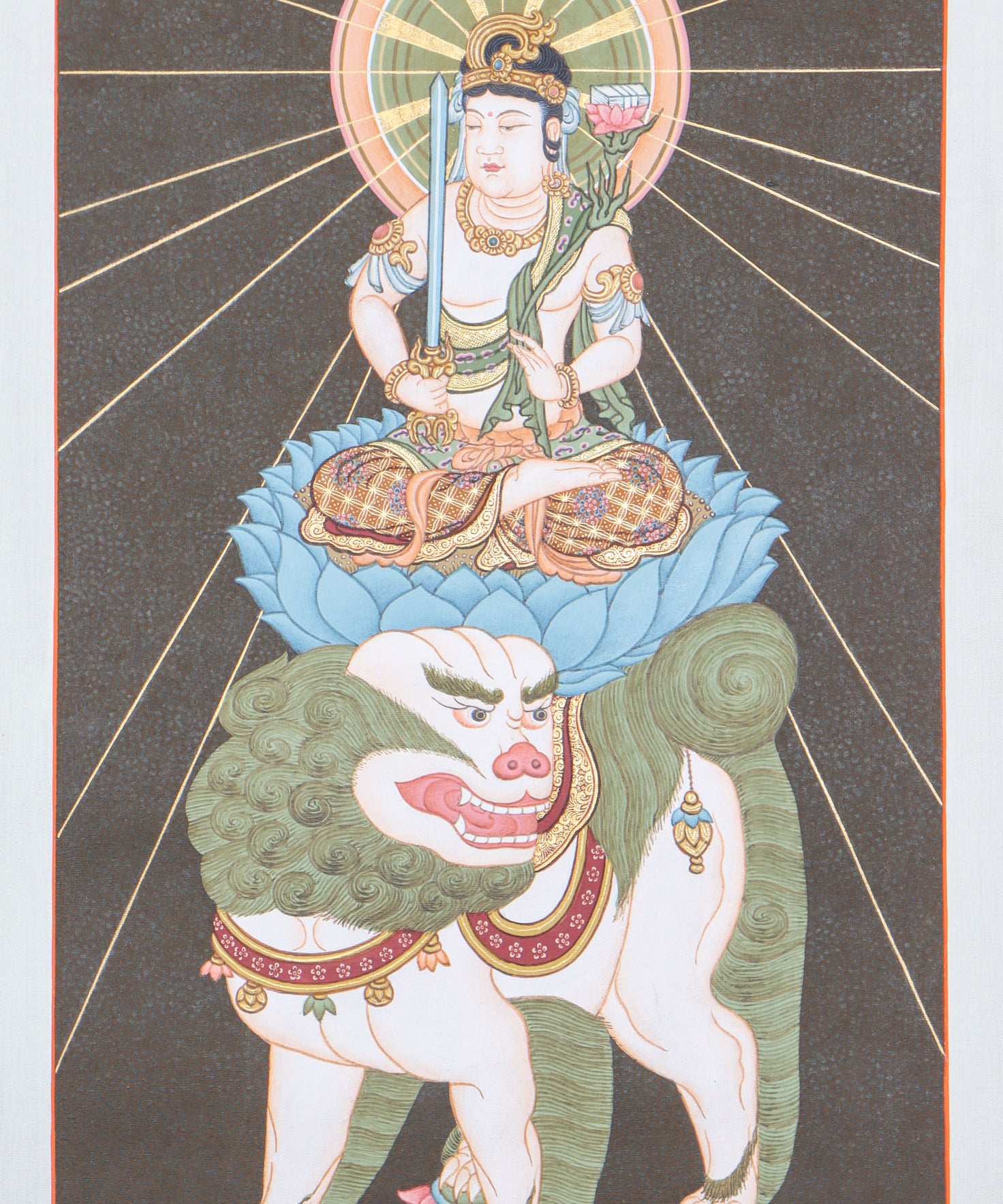 Japanese Buddha Thangka Painting for aesthetic home decor.