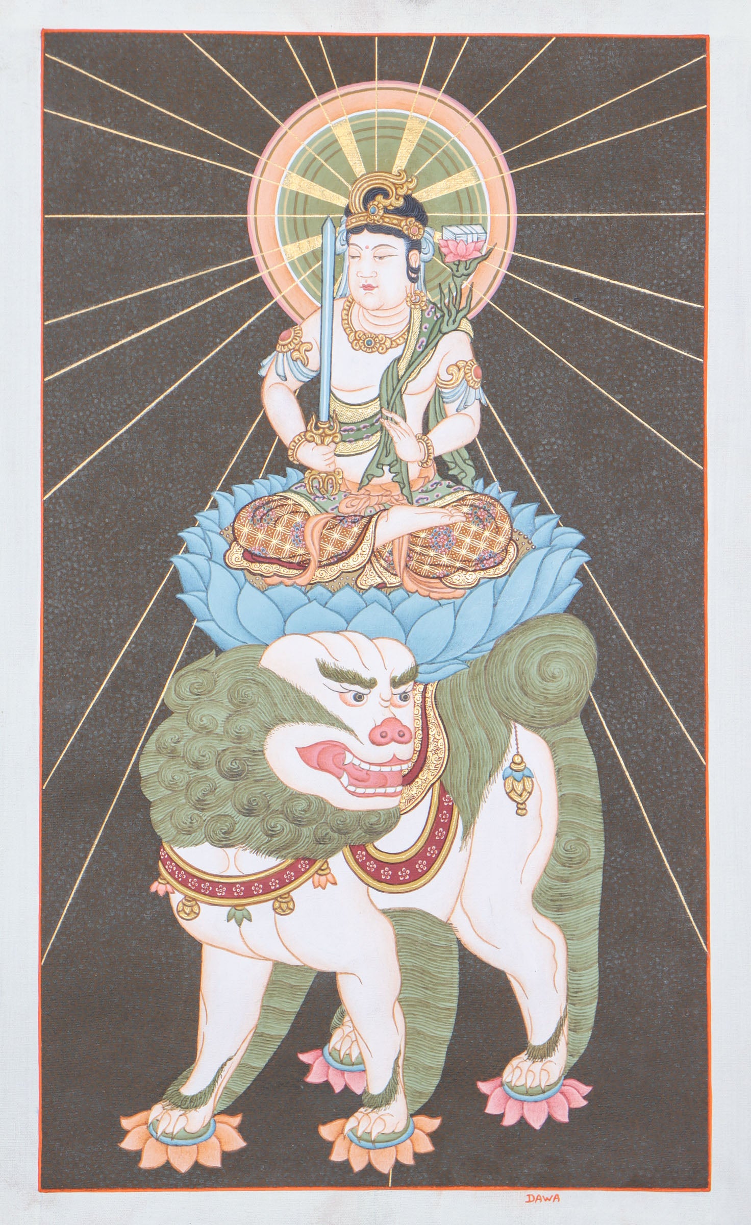 Japanese Buddha Thangka Painting for aesthetic home decor.