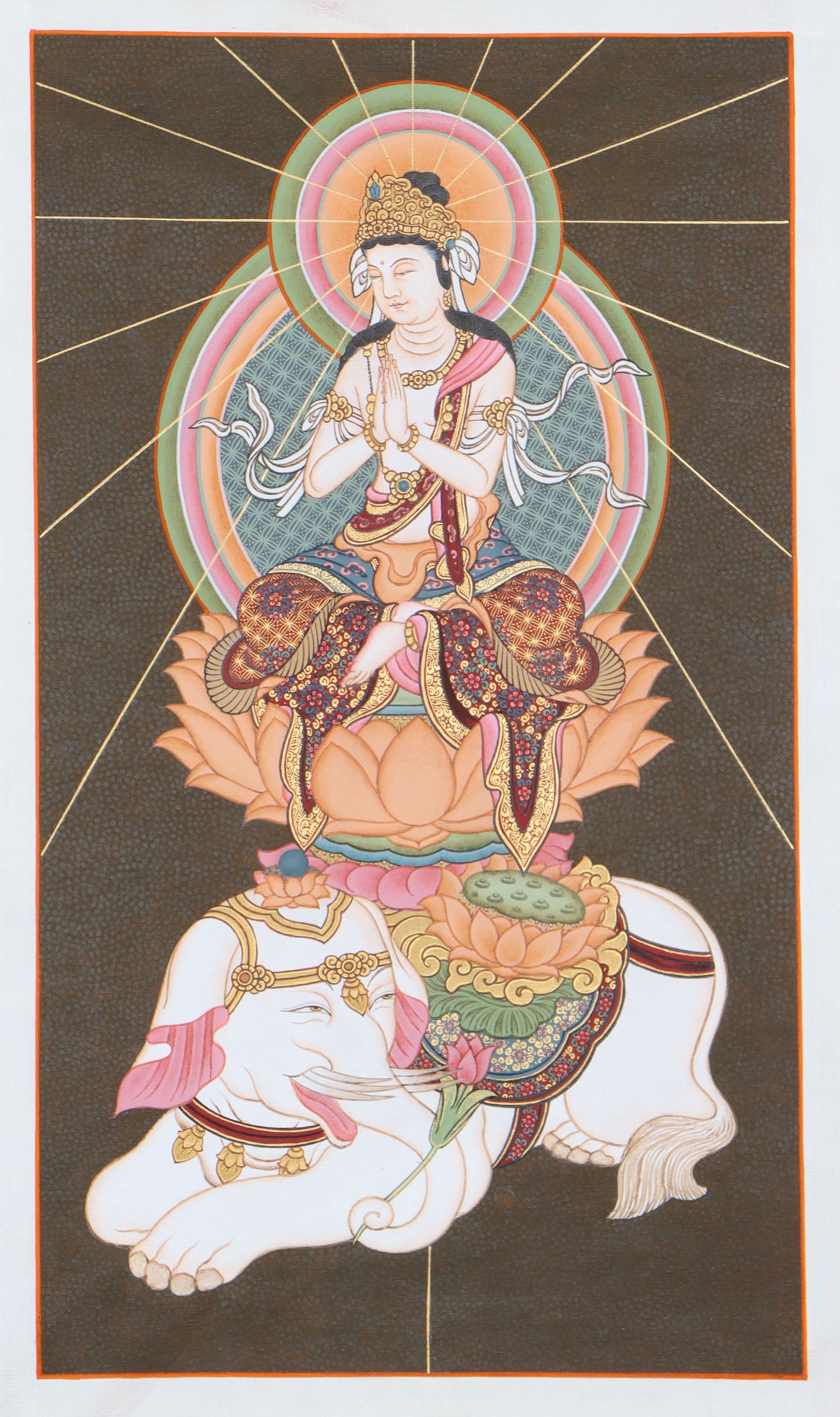 Japanese Buddha Thangka Painting for ritual purposes.