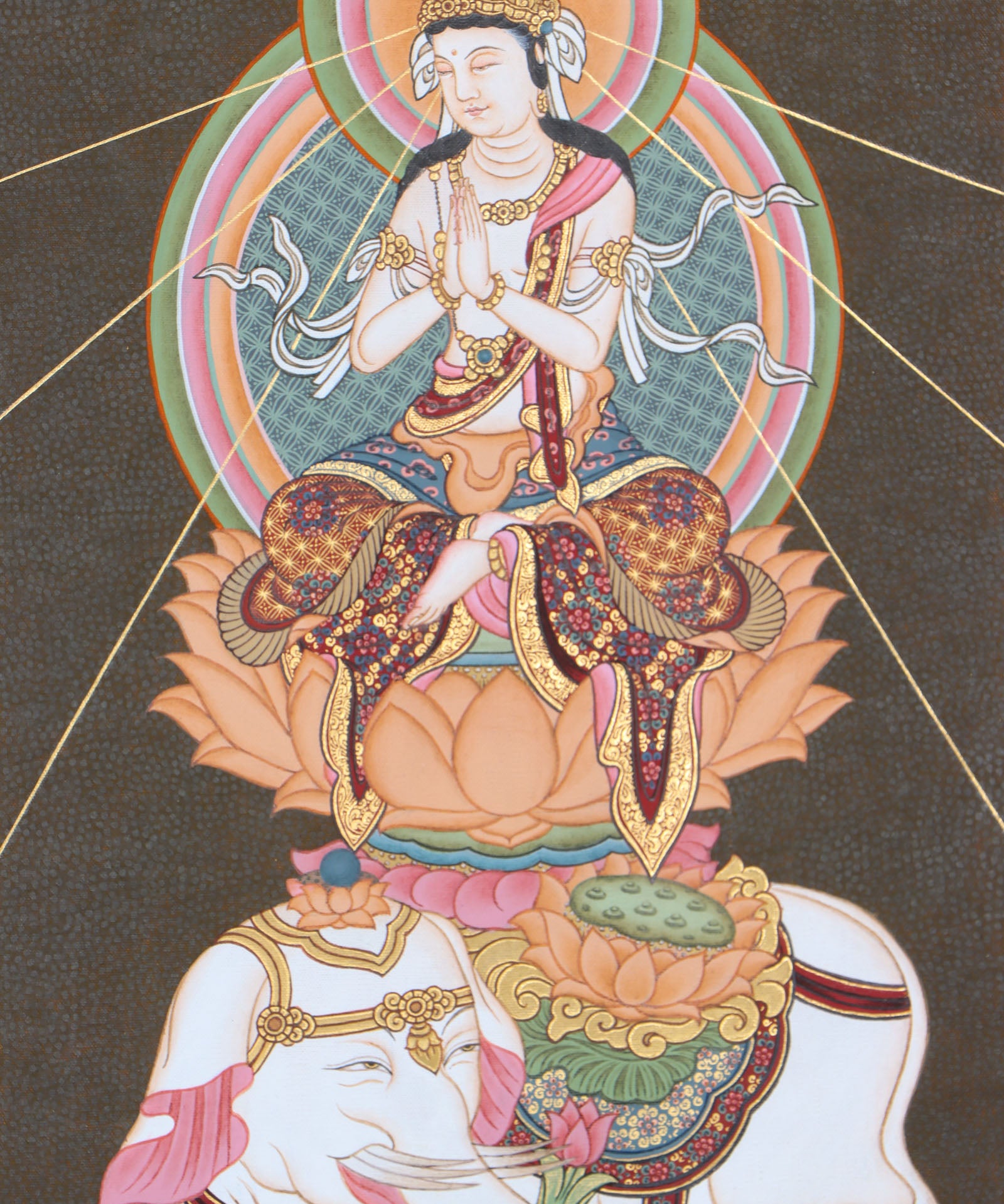 Japanese Buddha Thangka Painting for ritual purposes.