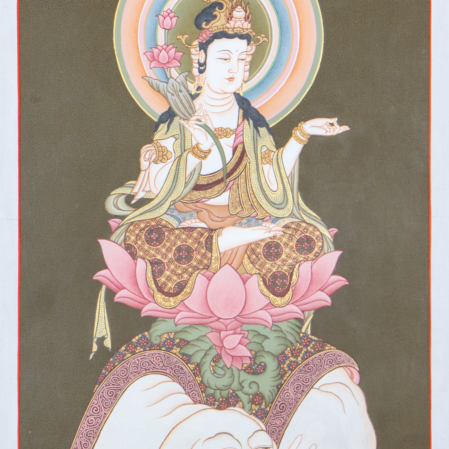 Japanese Buddha Thangka Painting for wall decor.