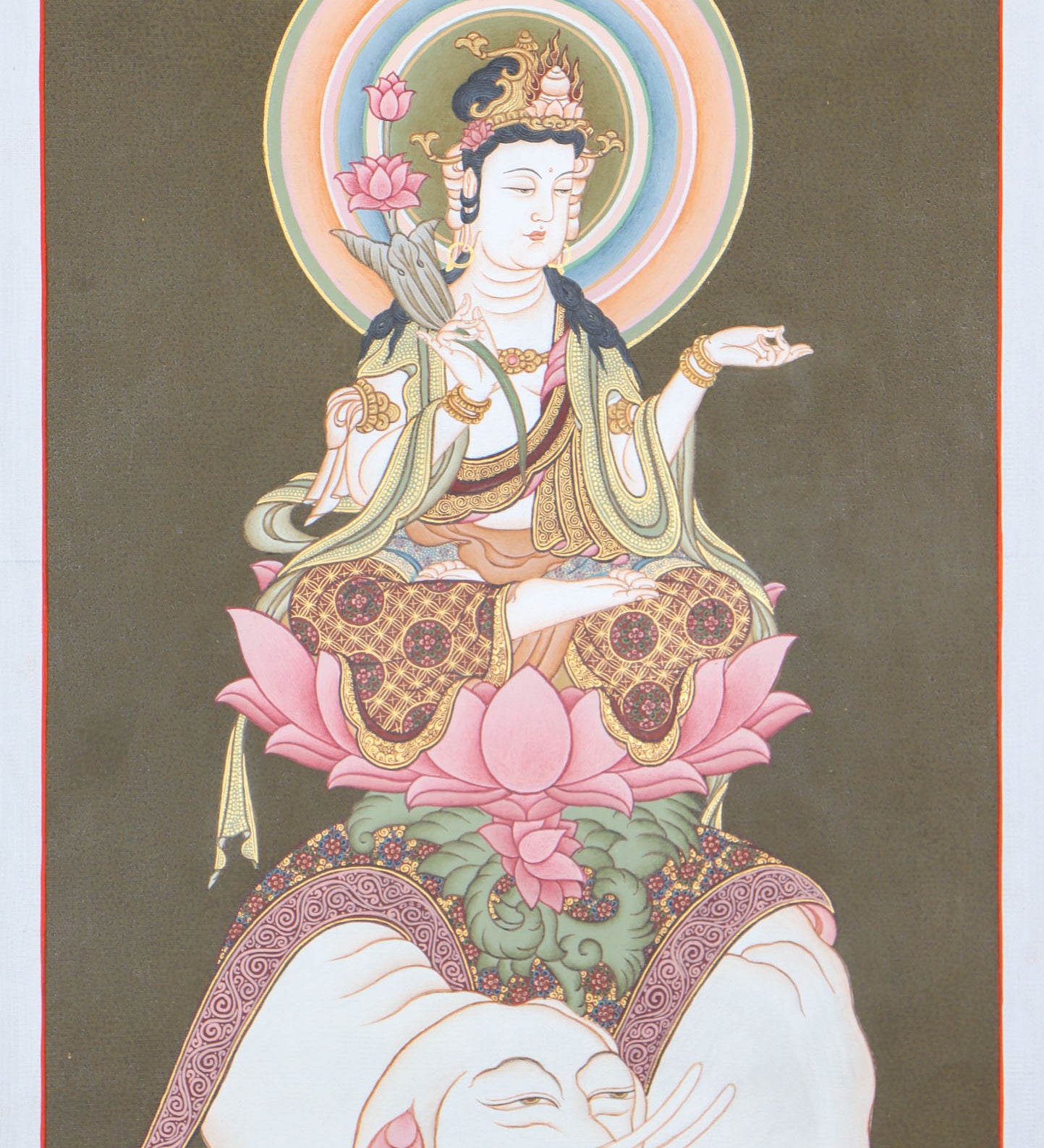 Japanese Buddha Thangka Painting for wall decor.