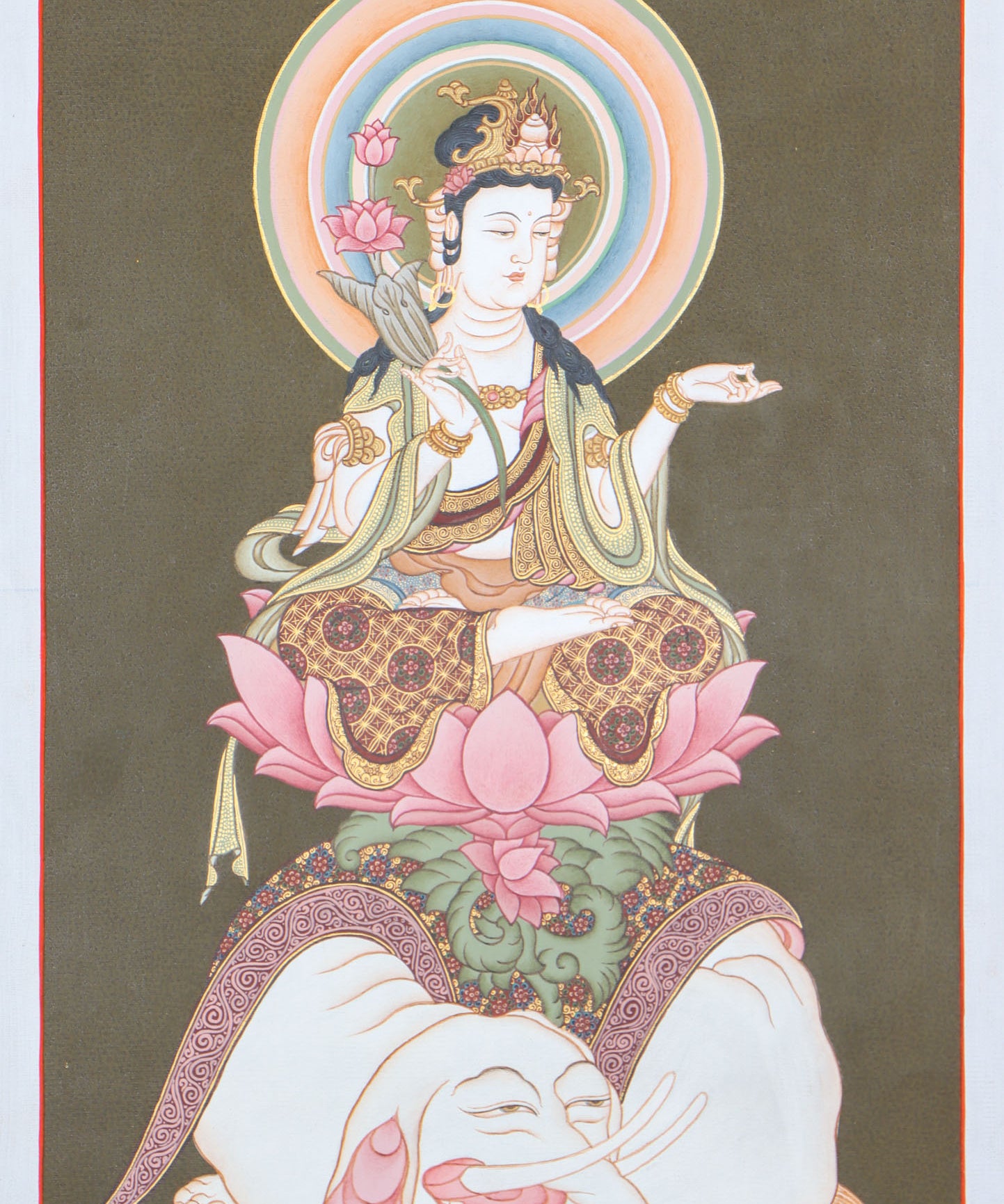 Japanese Buddha Thangka Painting for wall decor.