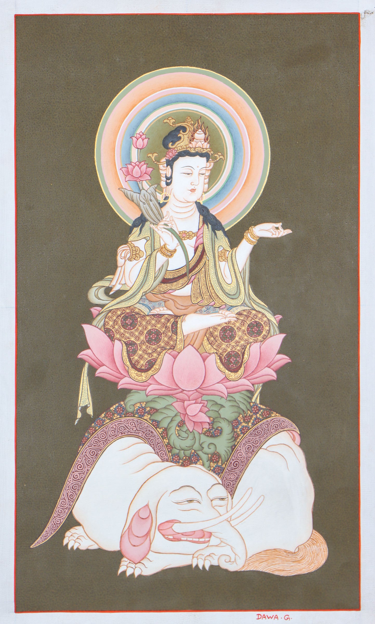 Japanese Buddha Thangka Painting for wall decor.