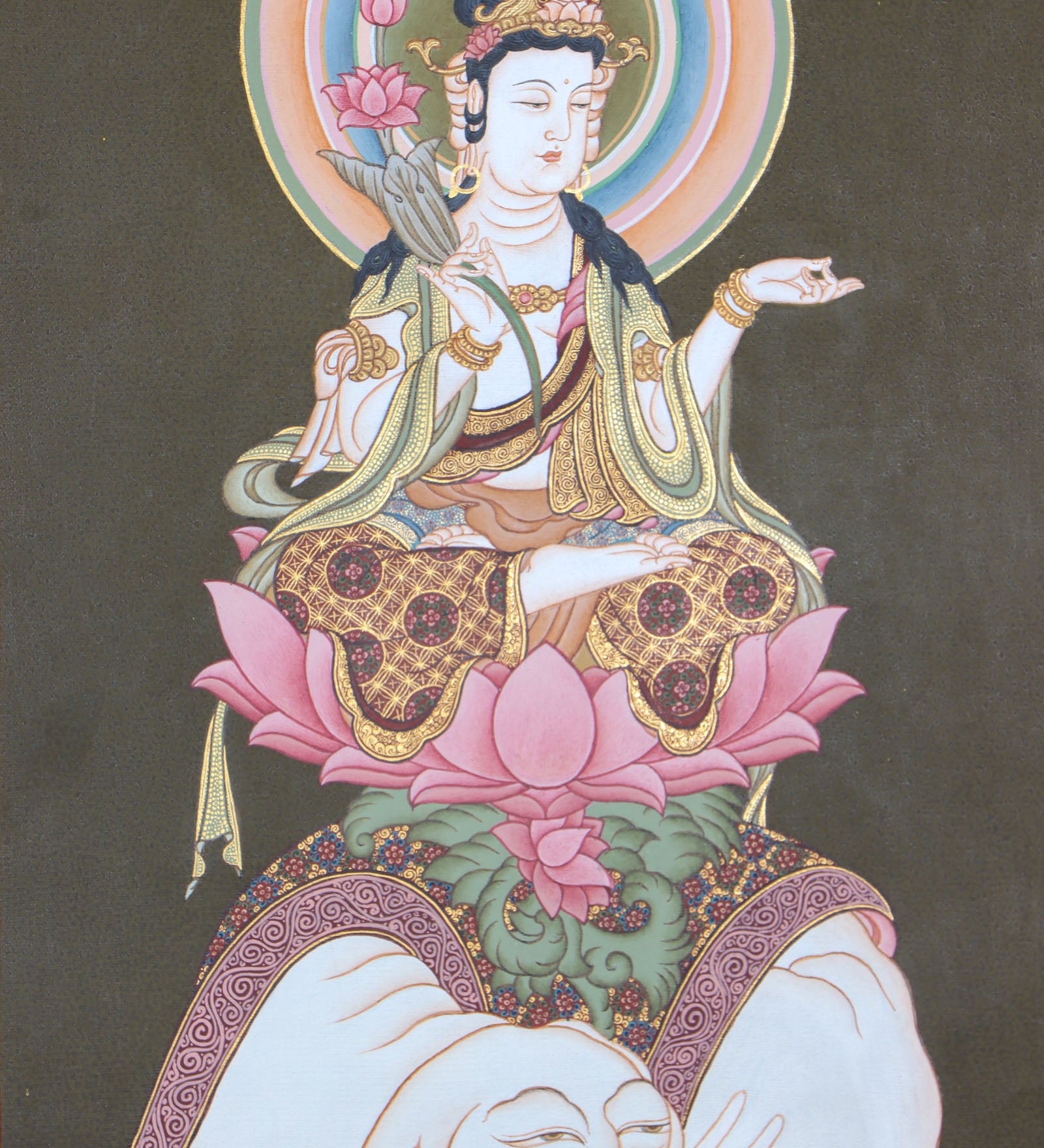 Japanese Buddha Thangka Painting for wall decor.