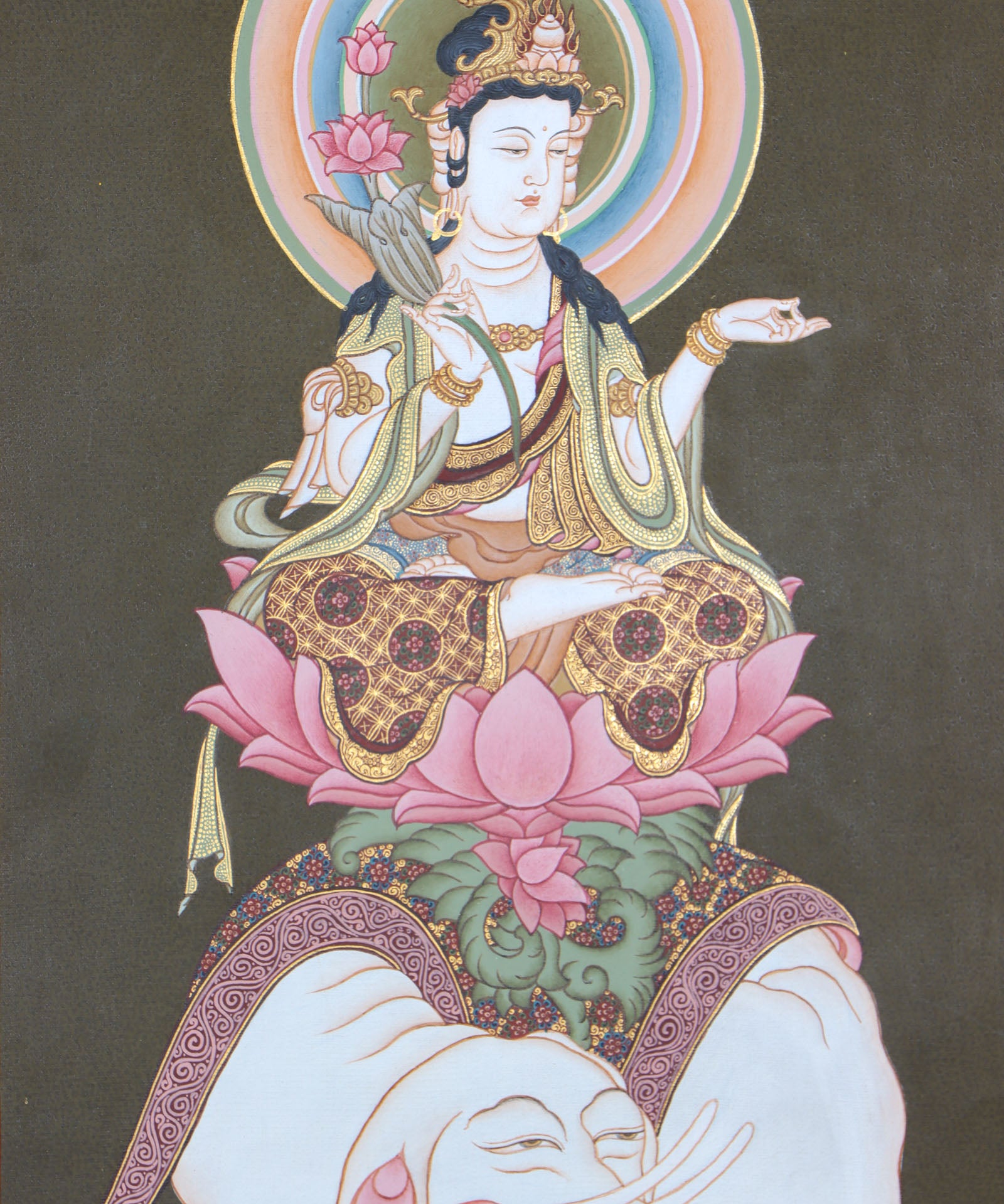 Japanese Buddha Thangka Painting for wall decor.