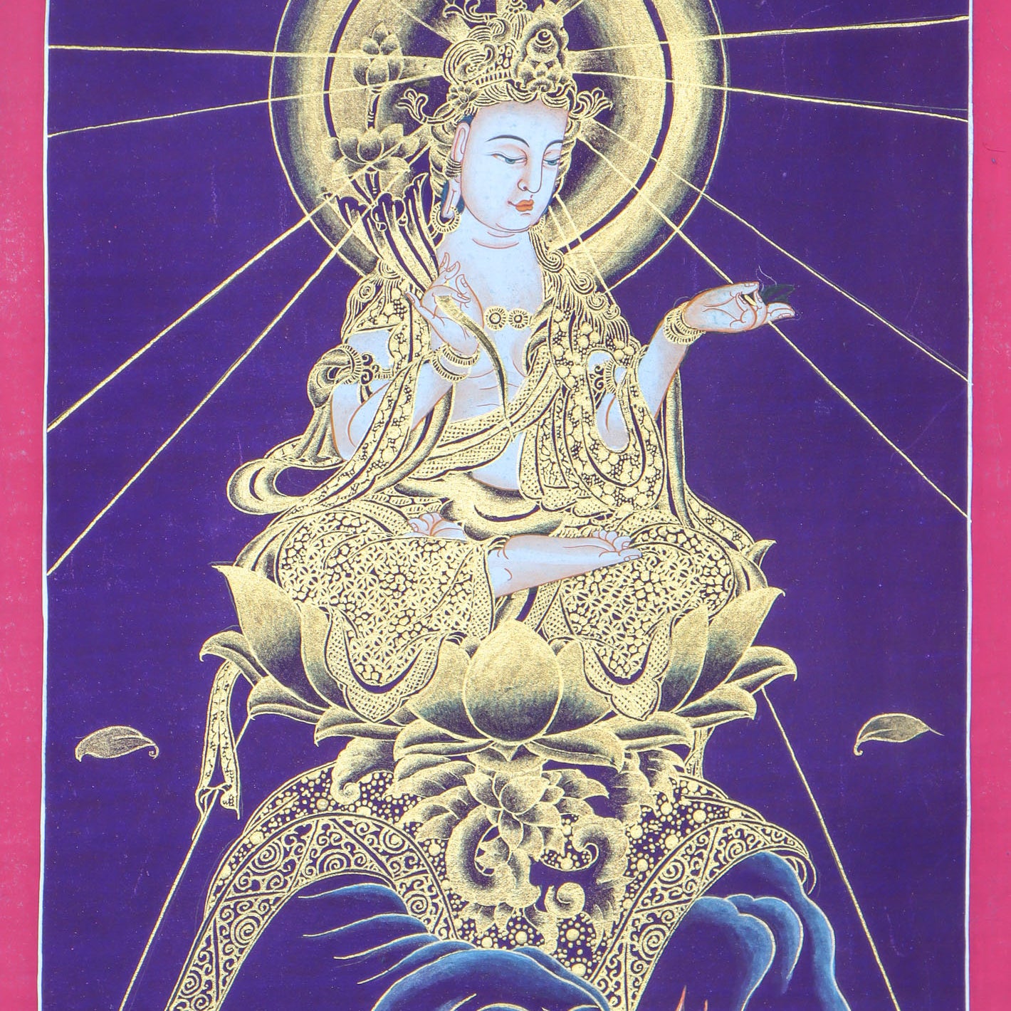 Japanese Buddha Thangka Painting for wall hanging decor.