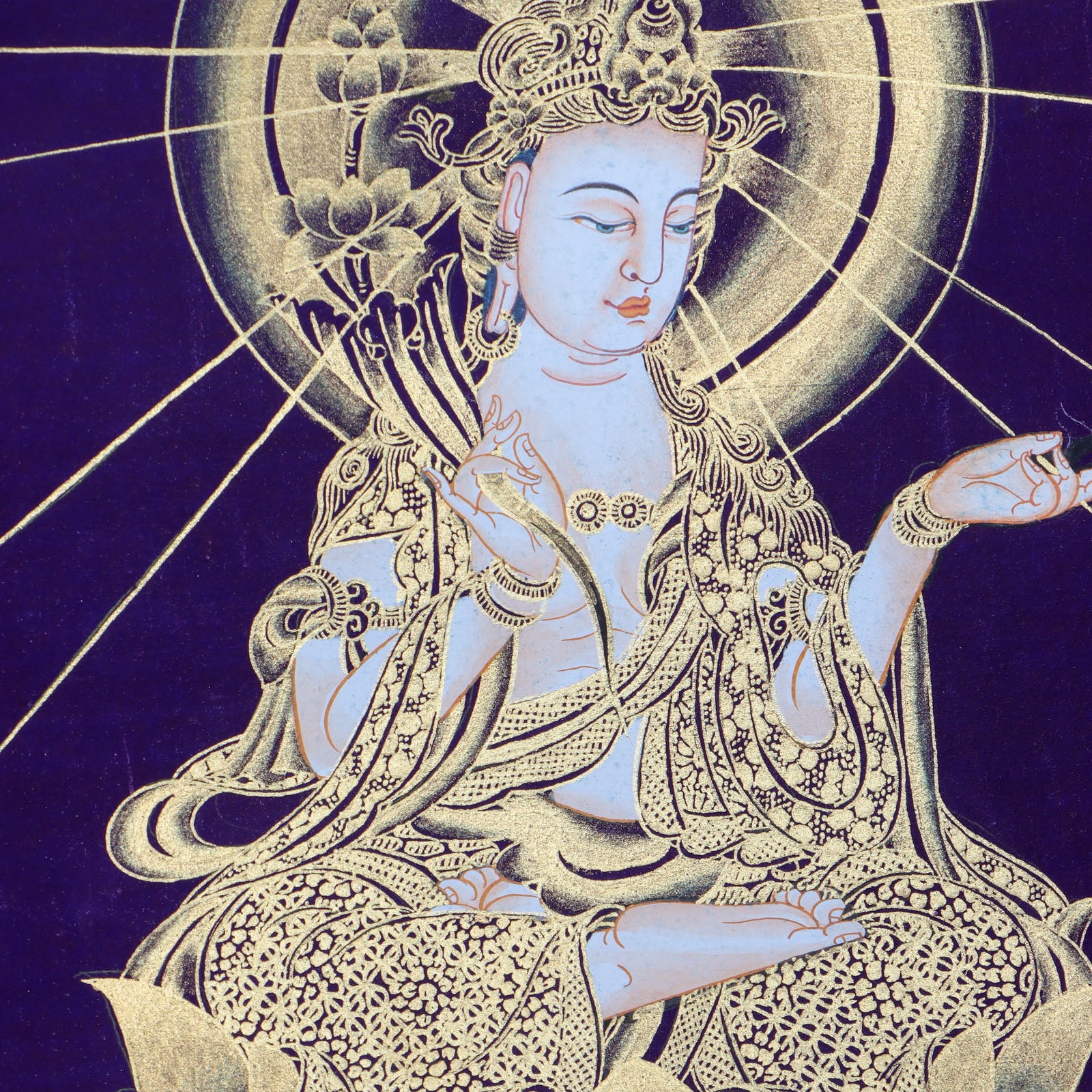 Japanese Buddha Thangka Painting for wall hanging decor.