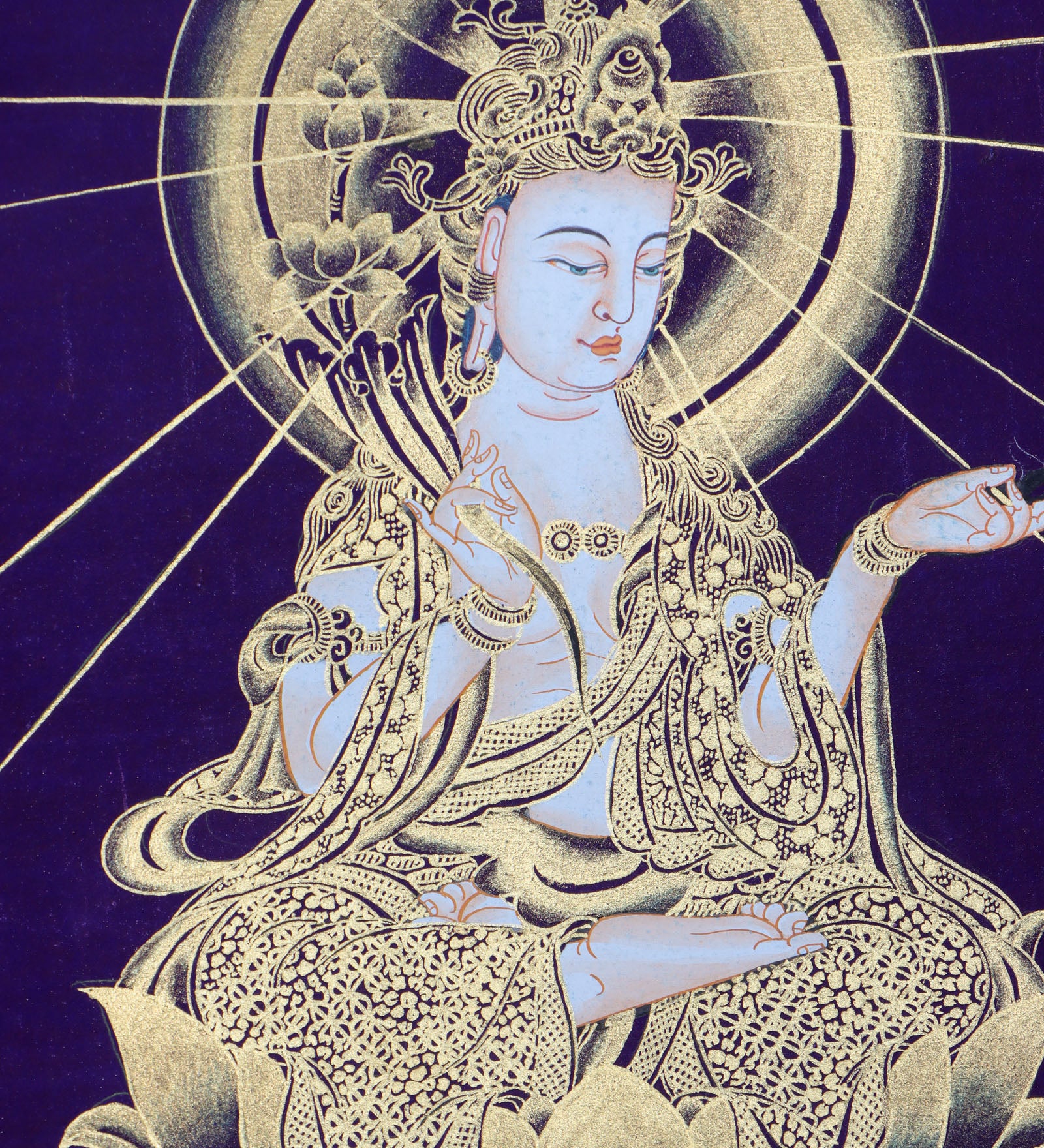 Japanese Buddha Thangka Painting for wall hanging decor.