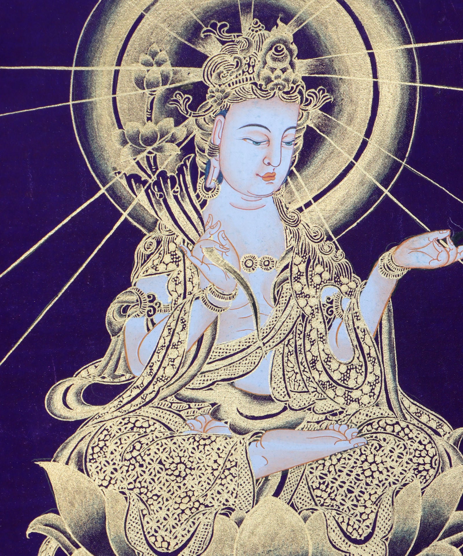 Japanese Buddha Thangka Painting for wall hanging decor.