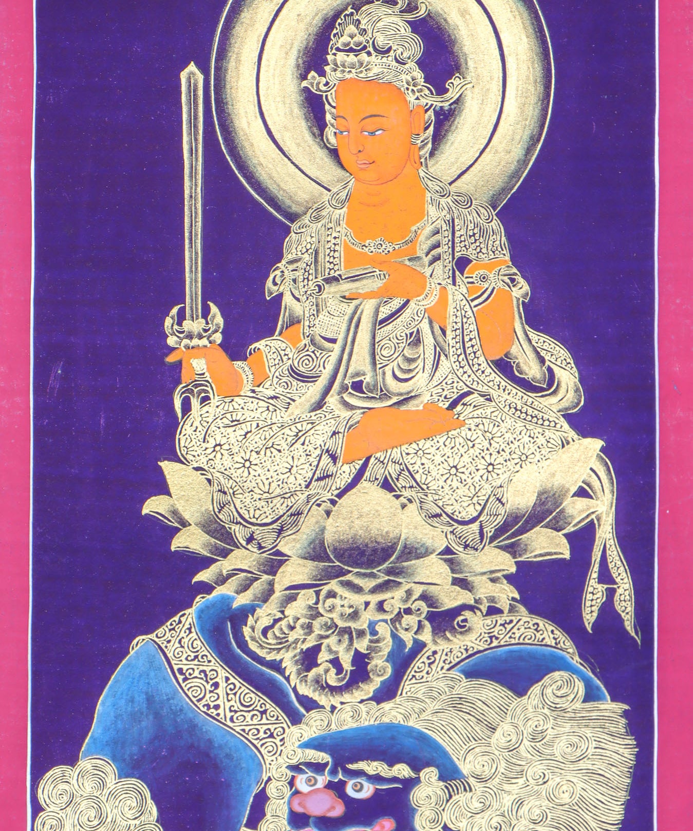 Japanese Buddha Thangka Painting for spirituality. 