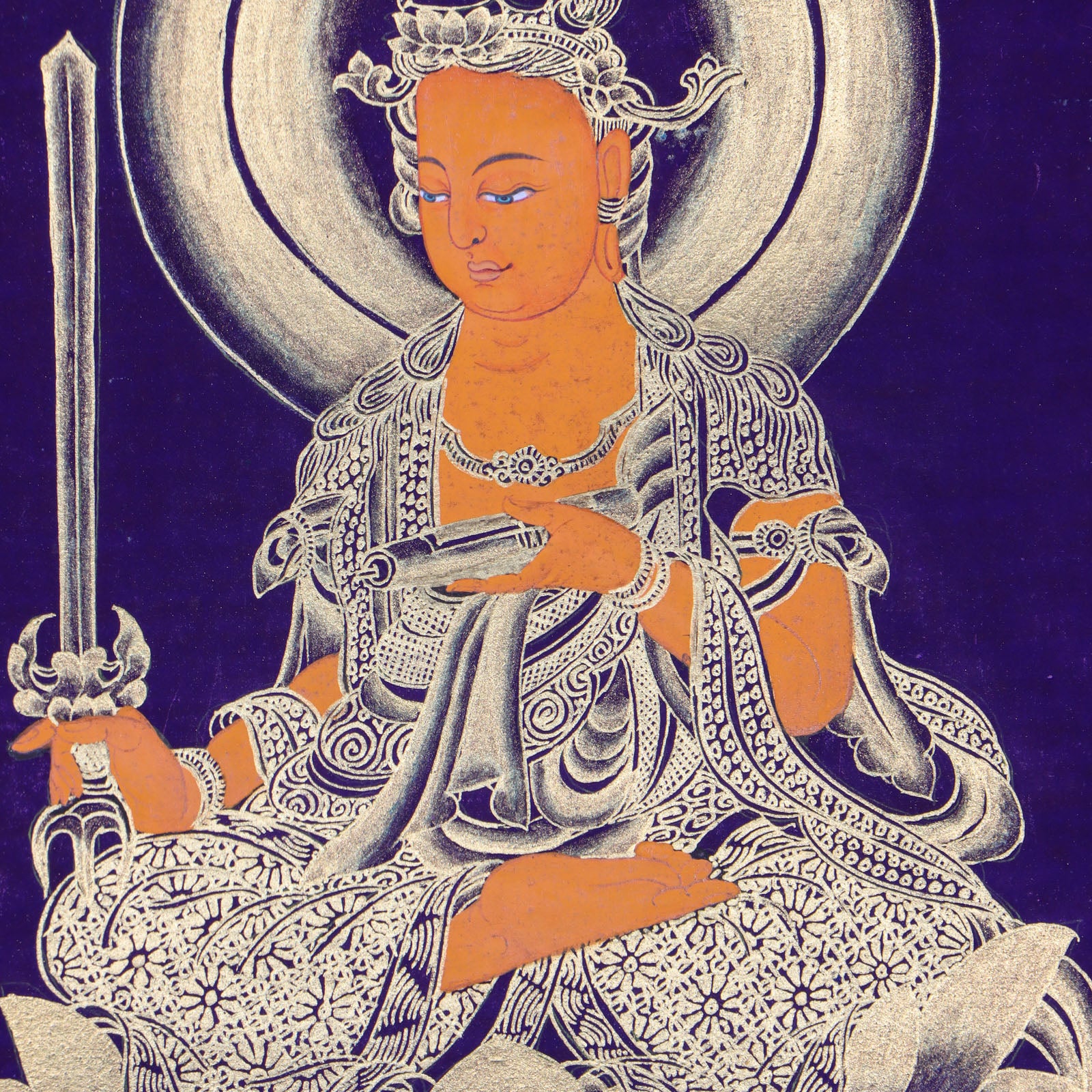 Japanese Buddha Thangka Painting for spirituality. 