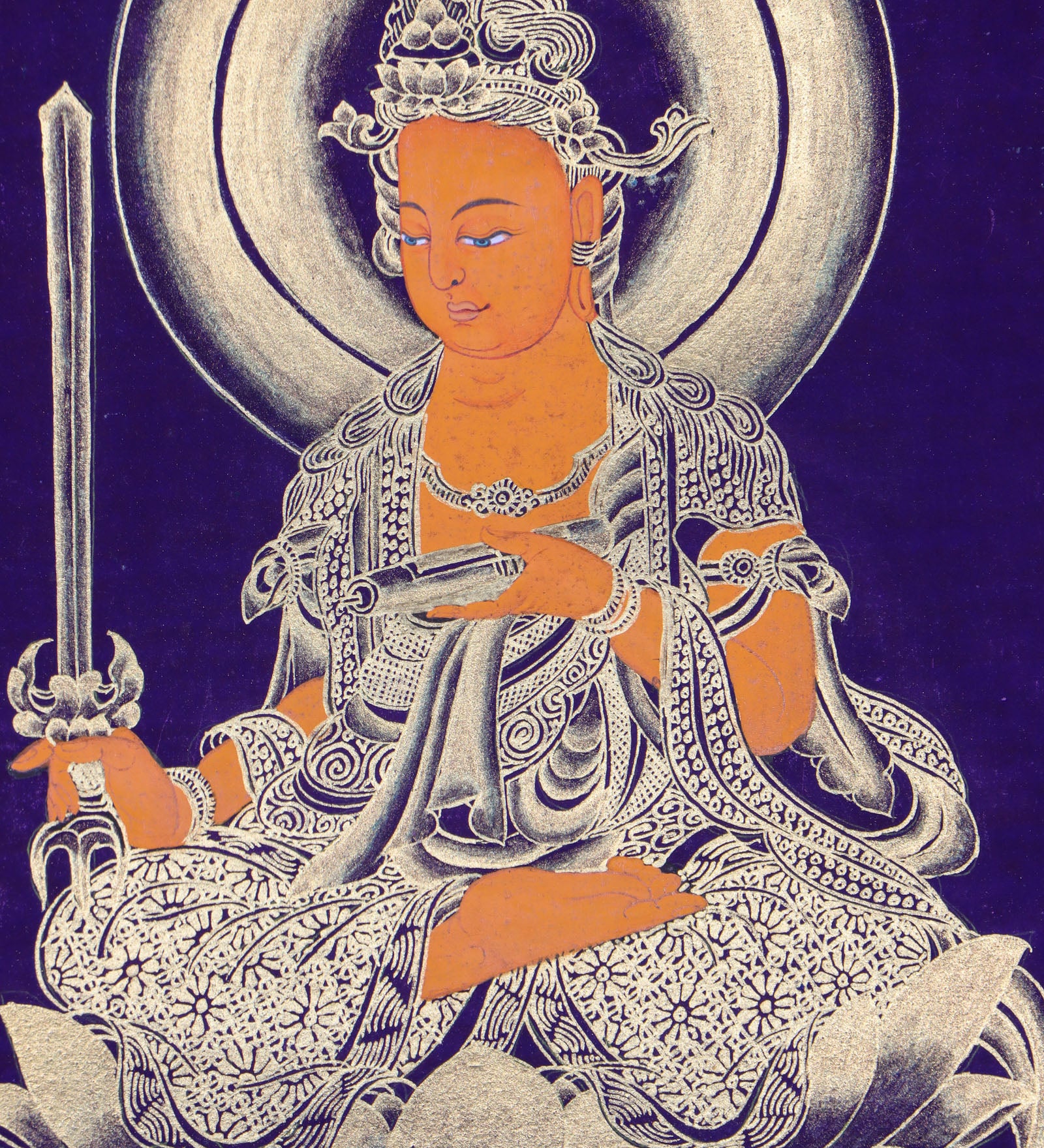 Japanese Buddha Thangka Painting for spirituality. 