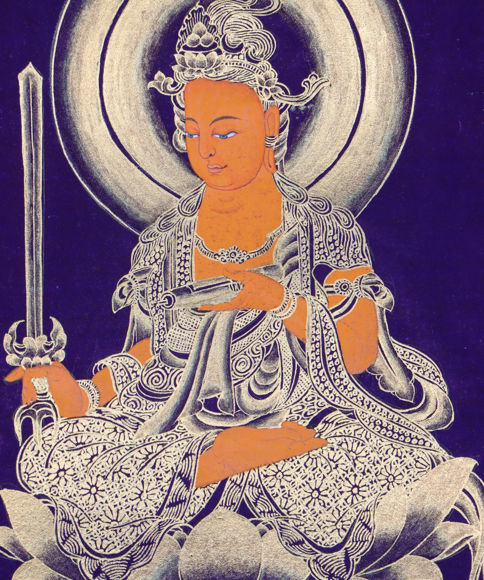 Japanese Buddha Thangka Painting for spirituality. 