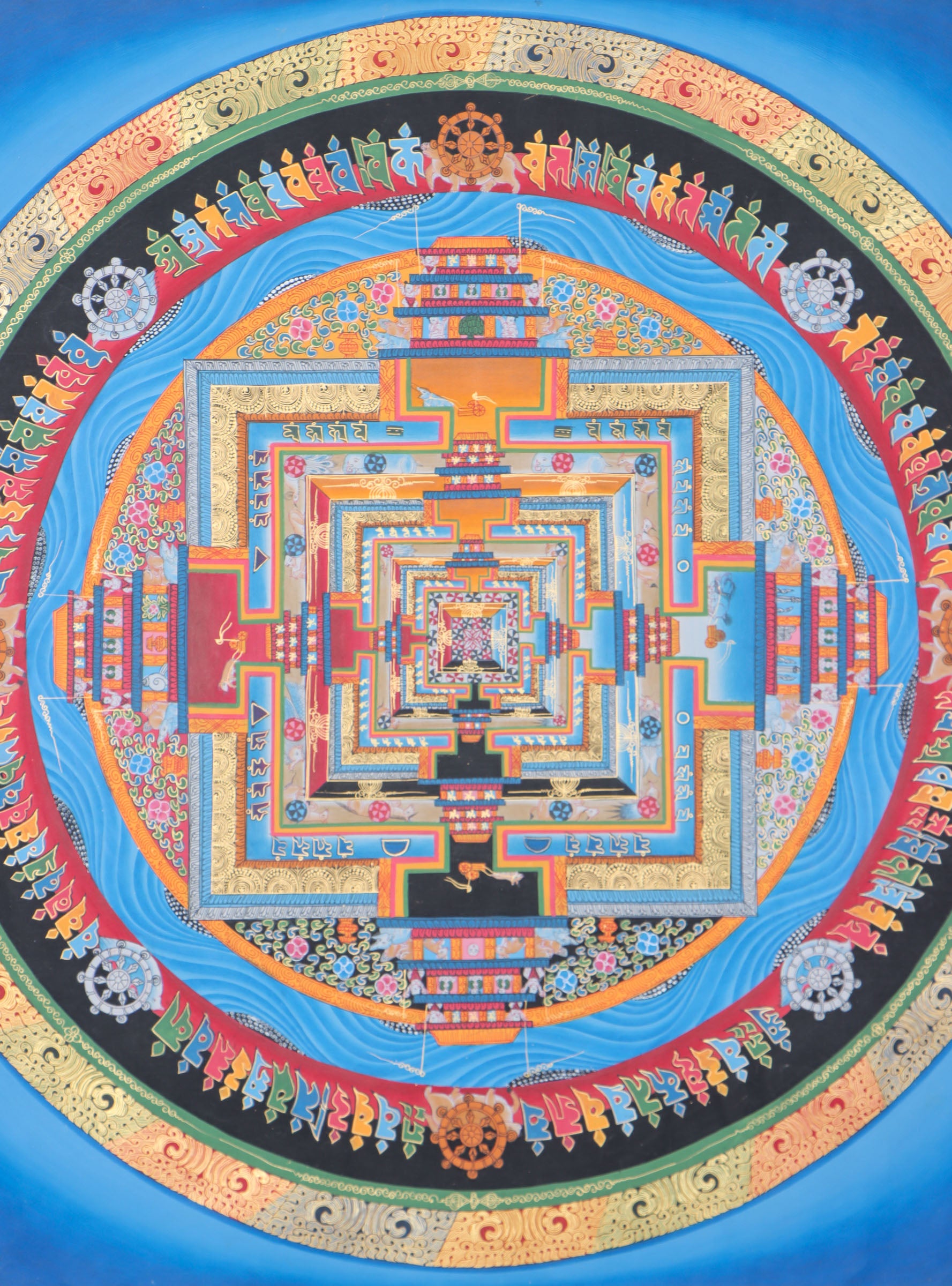 Kalachakra Mandala Thangka Painting for meditation and wall decor. 