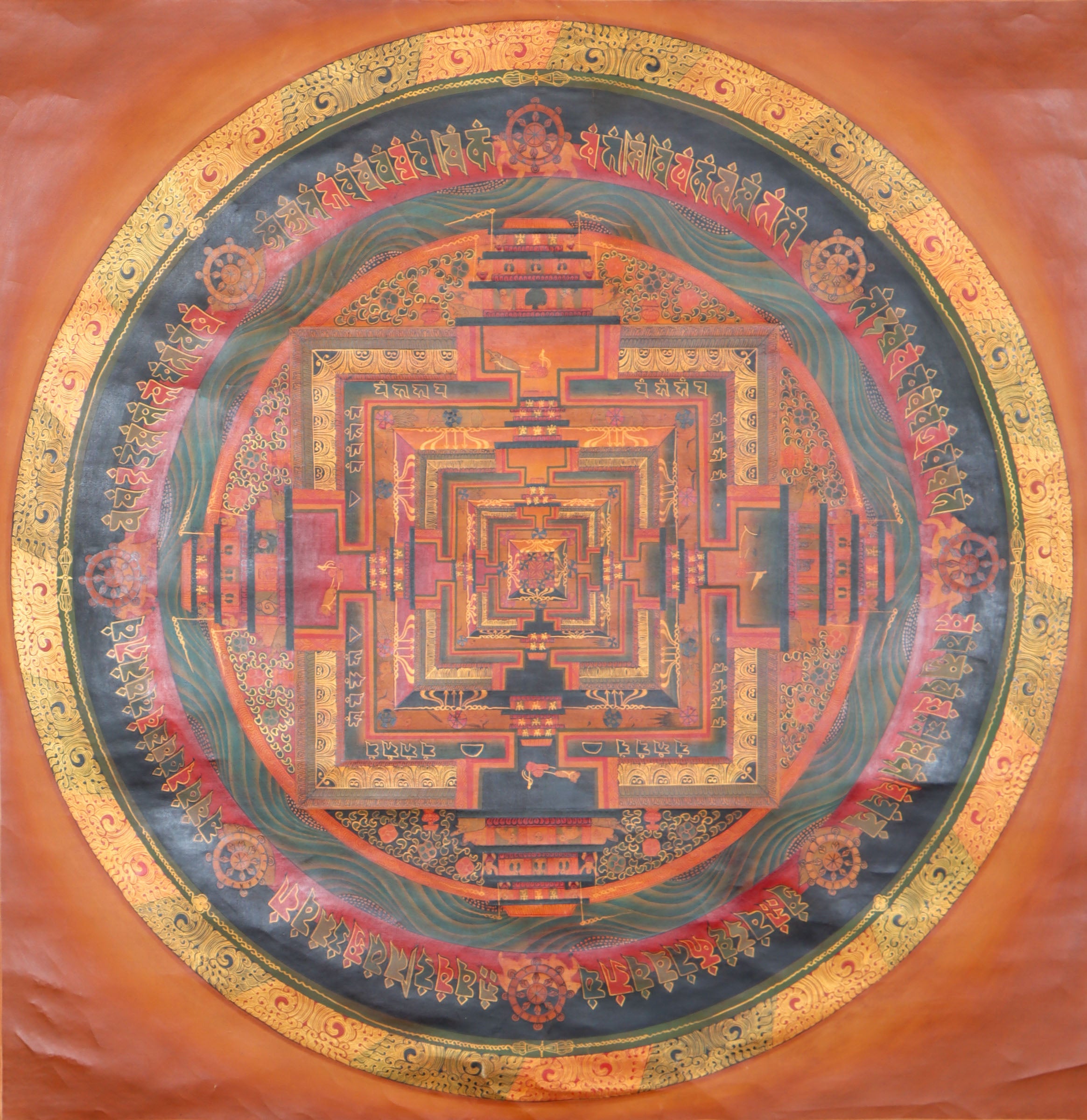 Kalachakra Mandala Thangka Painting for spirituality.