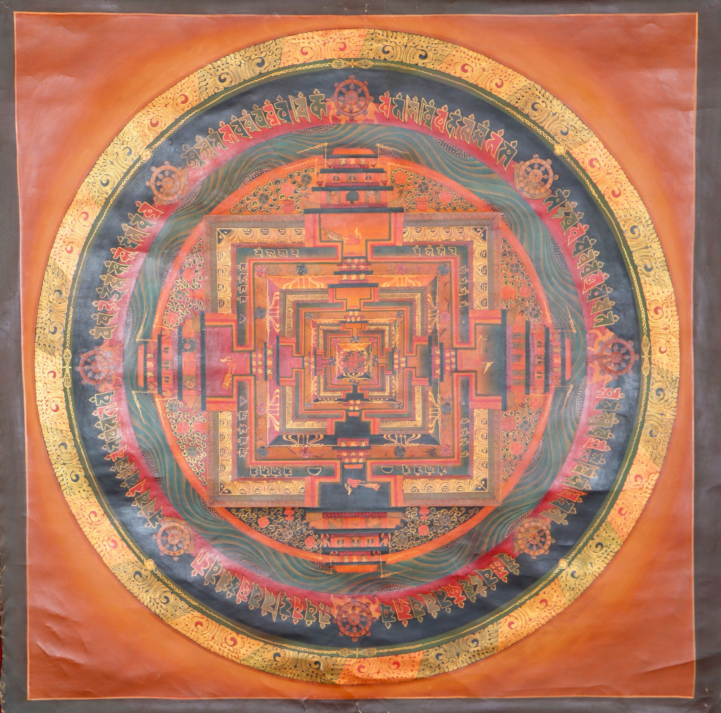 Kalachakra Mandala Thangka Painting for spirituality.