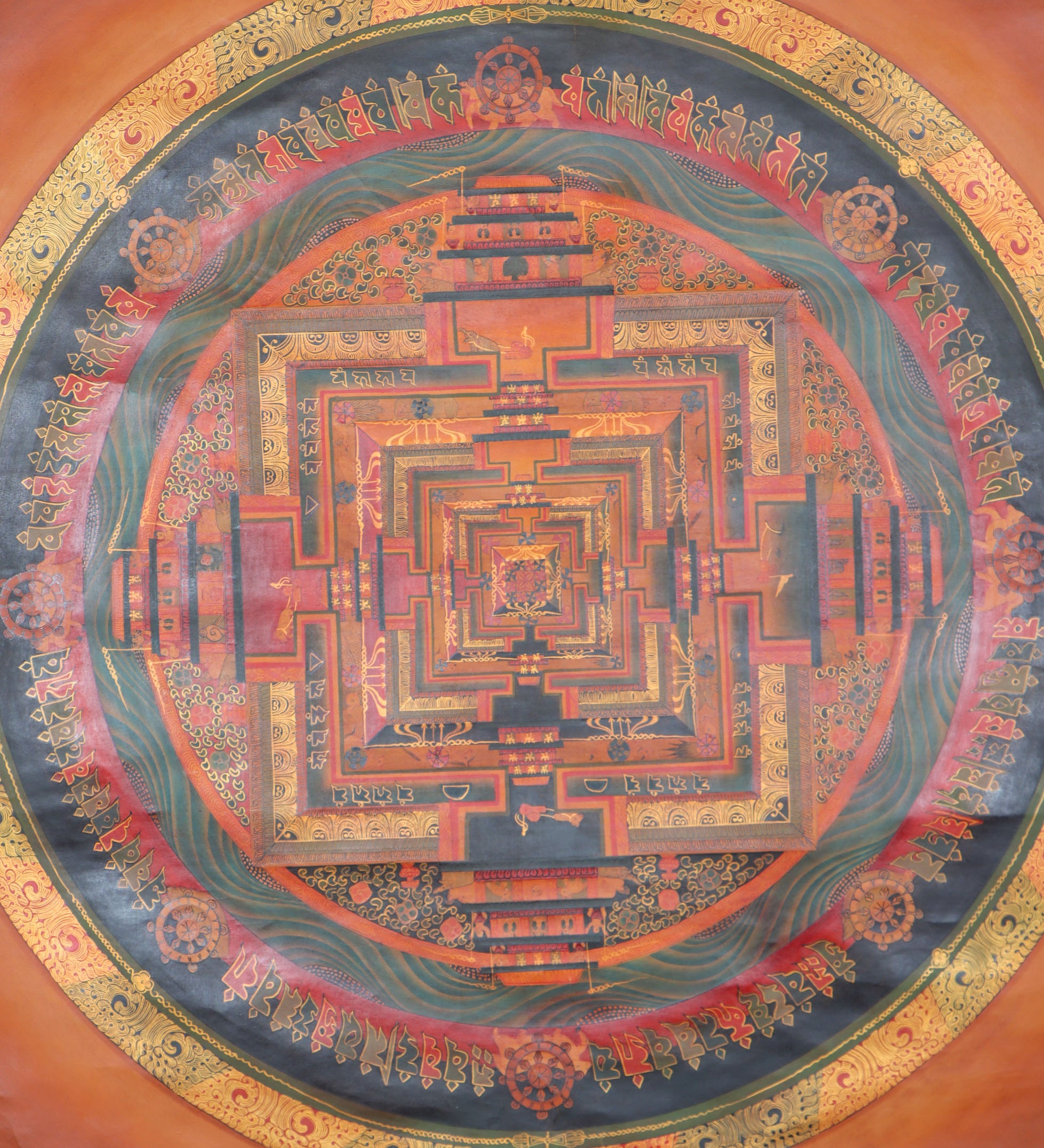 Kalachakra Mandala Thangka Painting for spirituality.