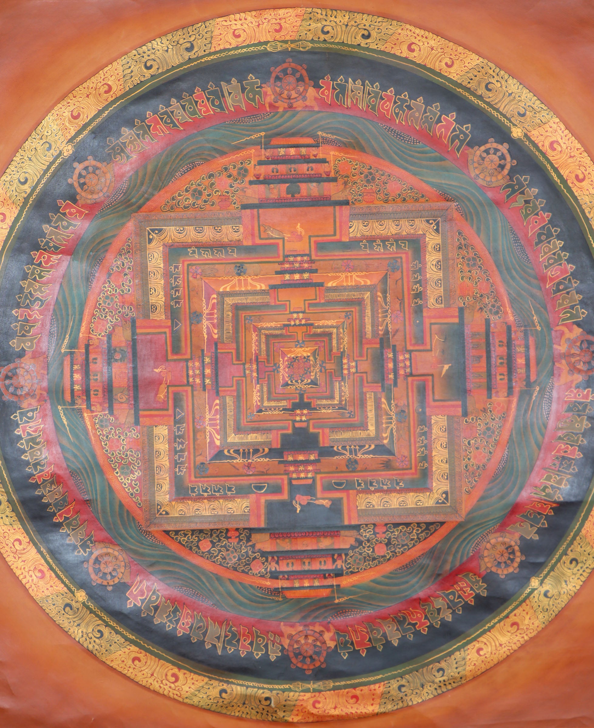 Kalachakra Mandala Thangka Painting for spirituality.