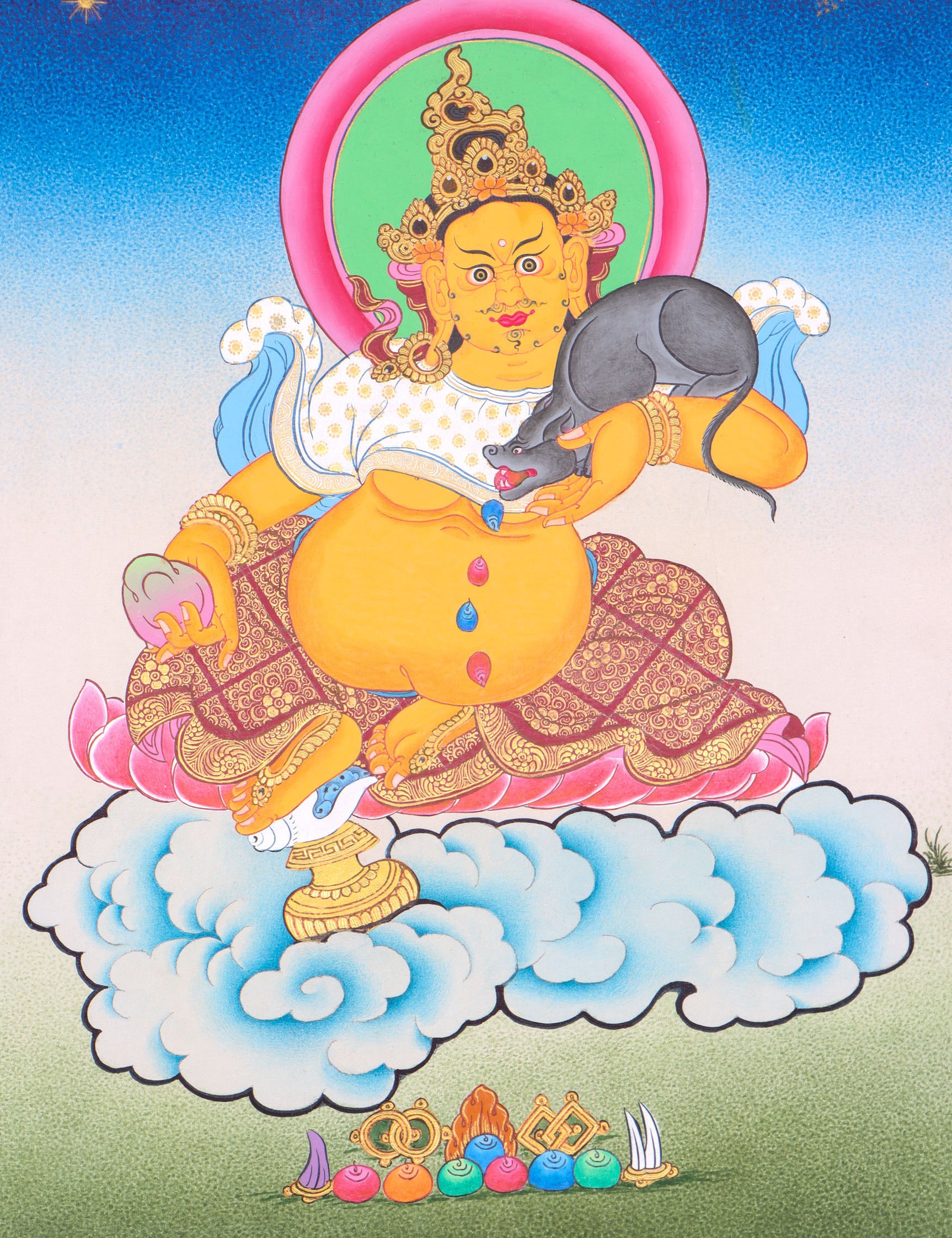 Kuber Thangka Painting is an ideal aid for cultivating concentration.