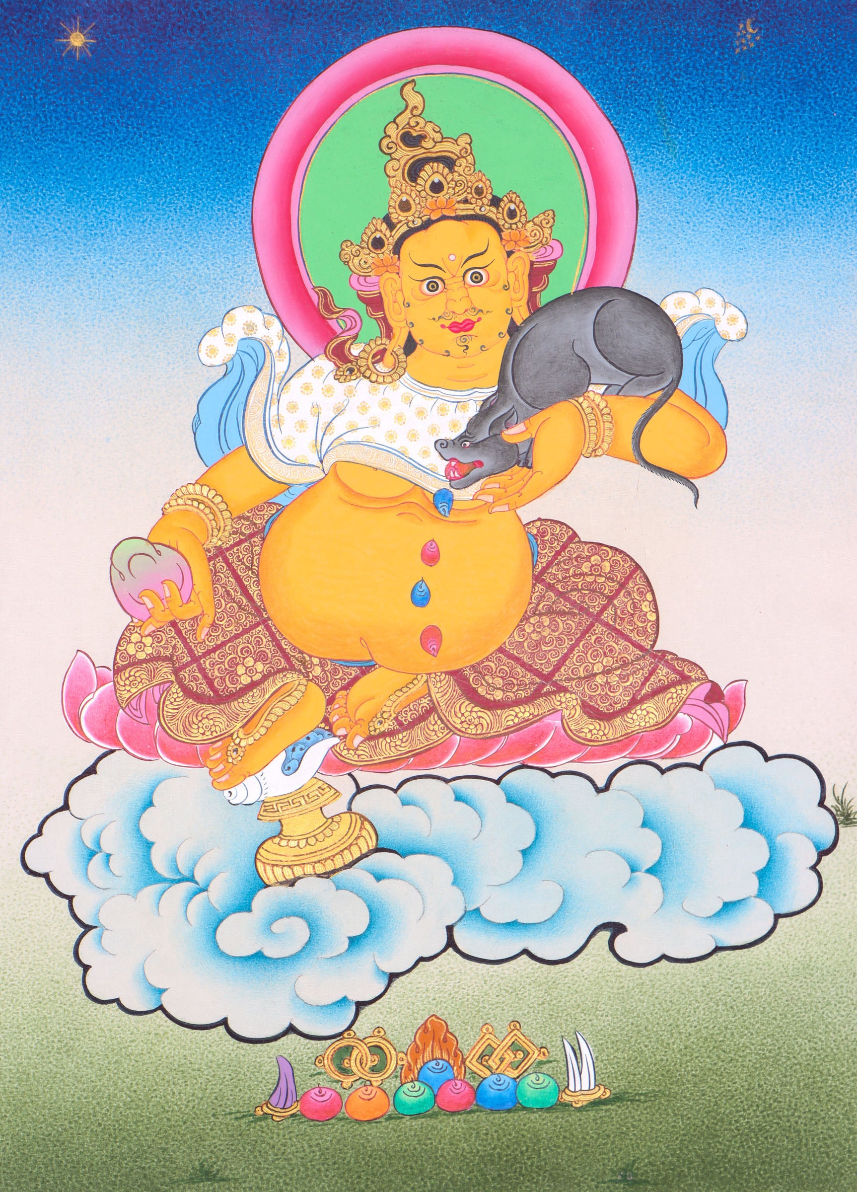 Kuber Thangka Painting is an ideal aid for cultivating concentration.