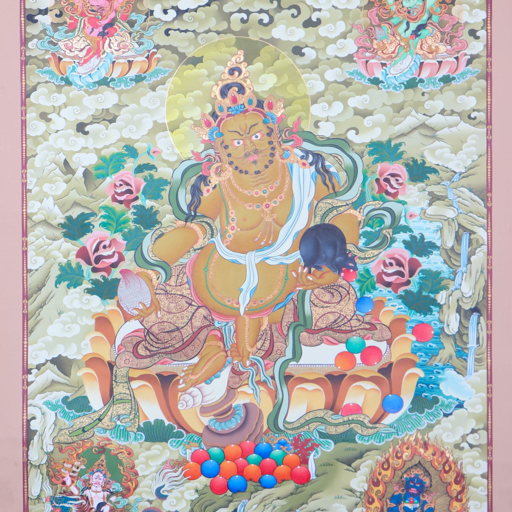 Zambala Thangka for wealth and fortune in Tibetan Buddhism.